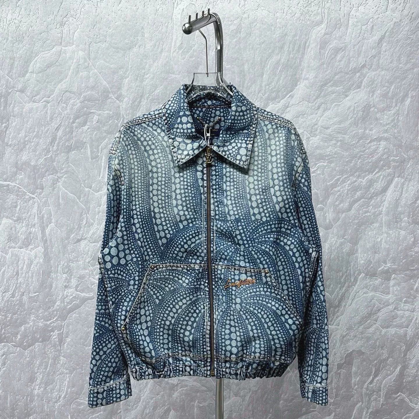 Louis Vuitton louis vuitton dotted denim zip jacket Size L / US 10 / IT 46 - 1 Thumbnail