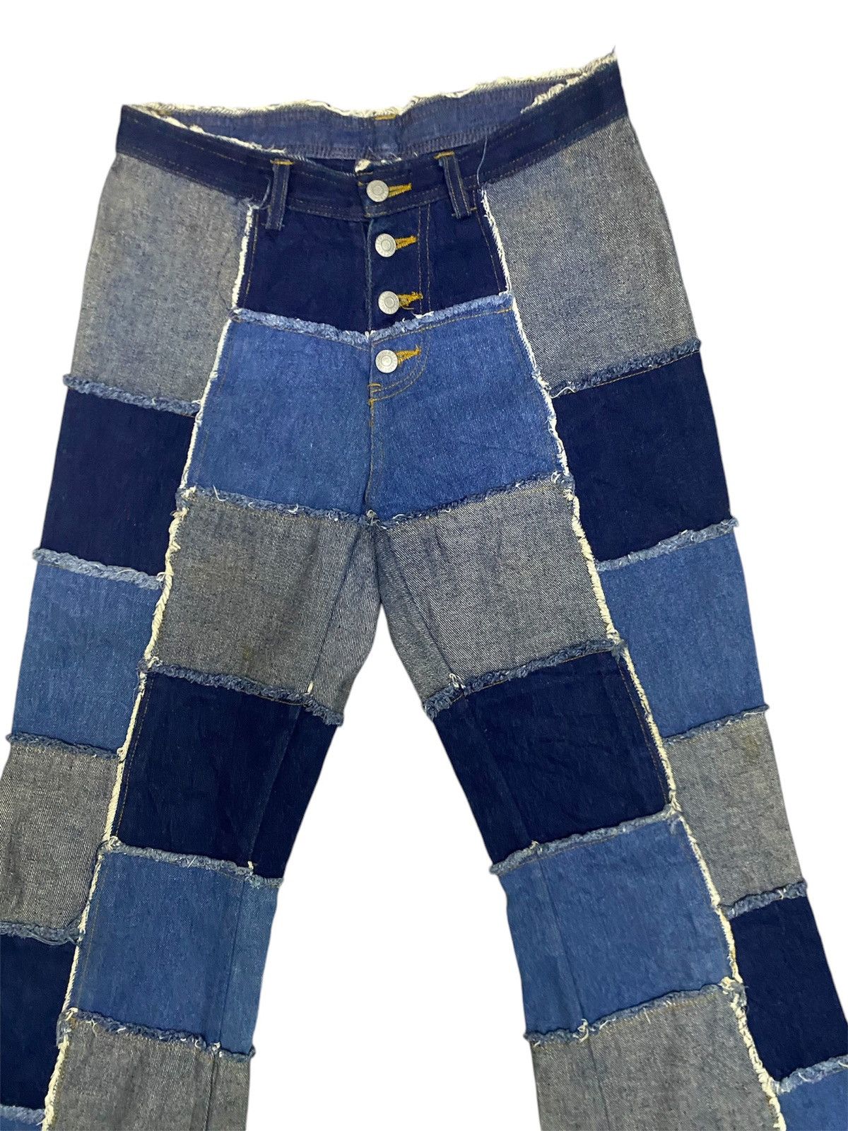 If Six Was Nine × Japanese Brand FLARE JAPAN BRAND THE CLASSIC MEMBER PATCHWORK DENIM BUTTON Size US 30 / EU 46 - 4 Thumbnail