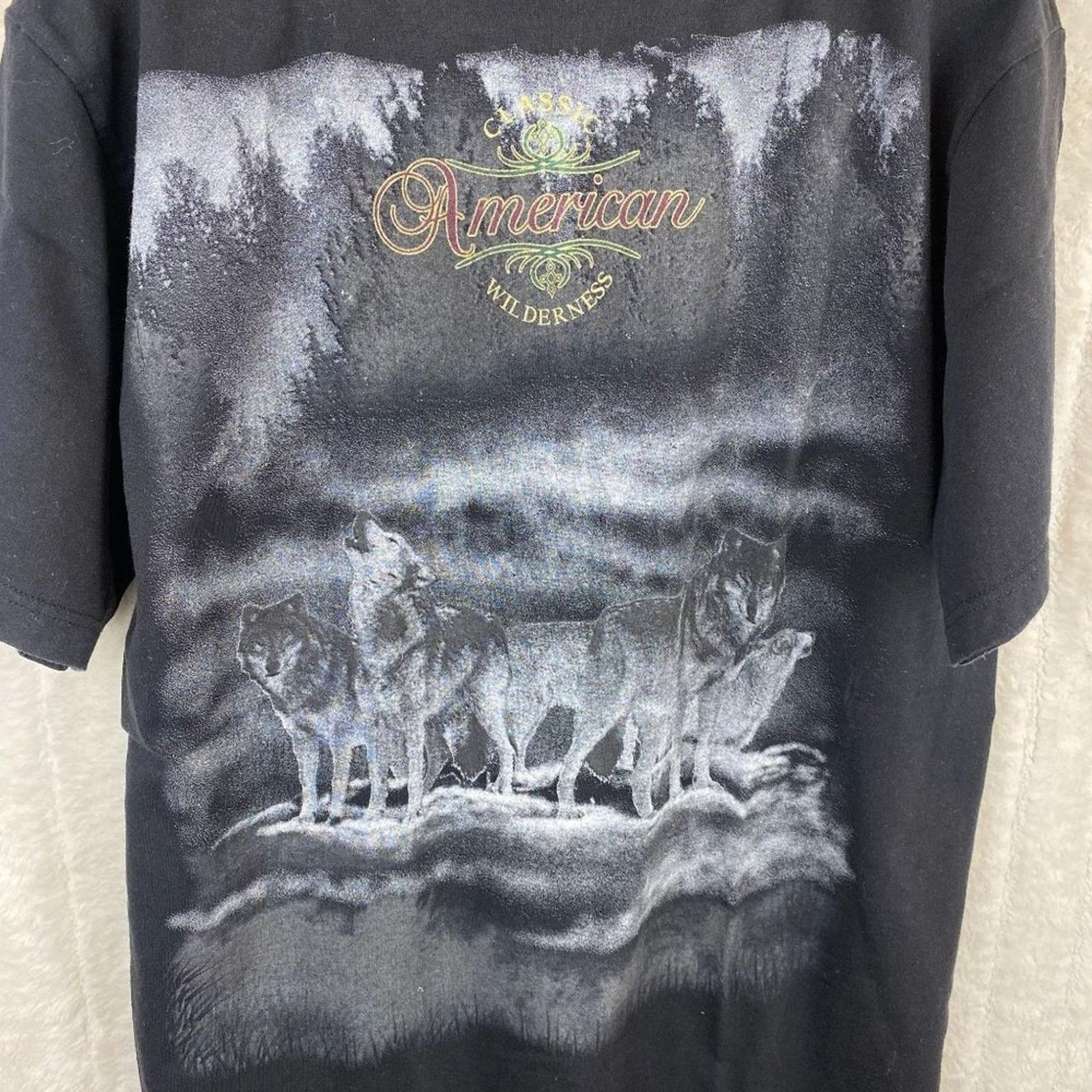 Vintage Vintage American Wilderness Wolf Black Shirt Men's L Size US L / EU 52-54 / 3 - 2 Thumbnail