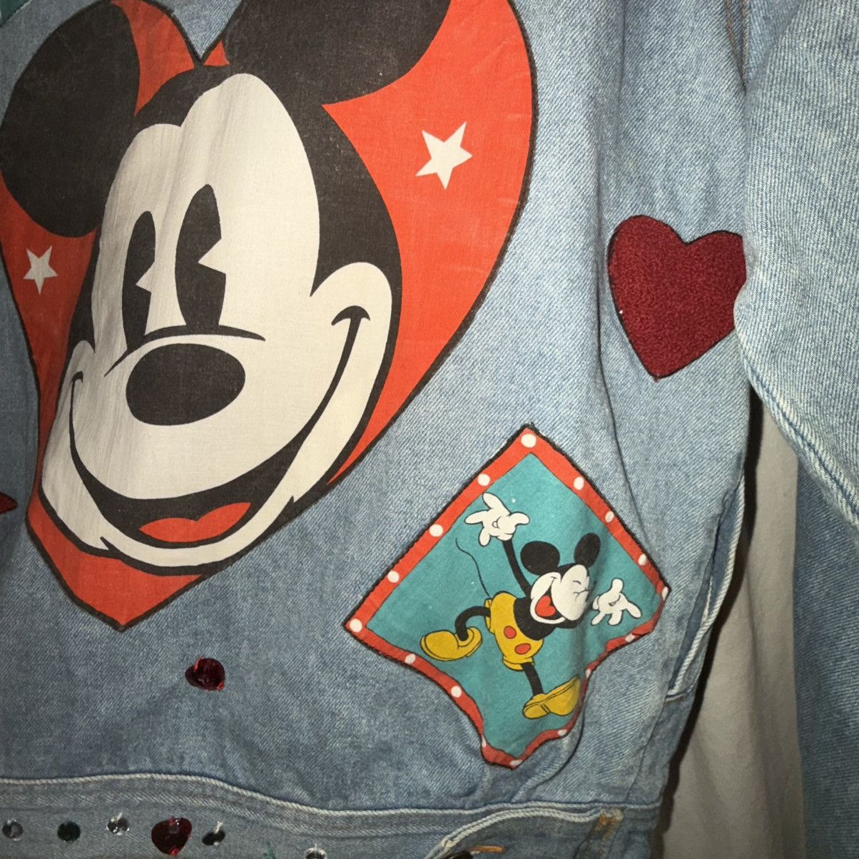 Disney Vintage Disney & Co. Mickey Mouse theme patched denim jacket Size S / US 4 / IT 40 - 11 Thumbnail