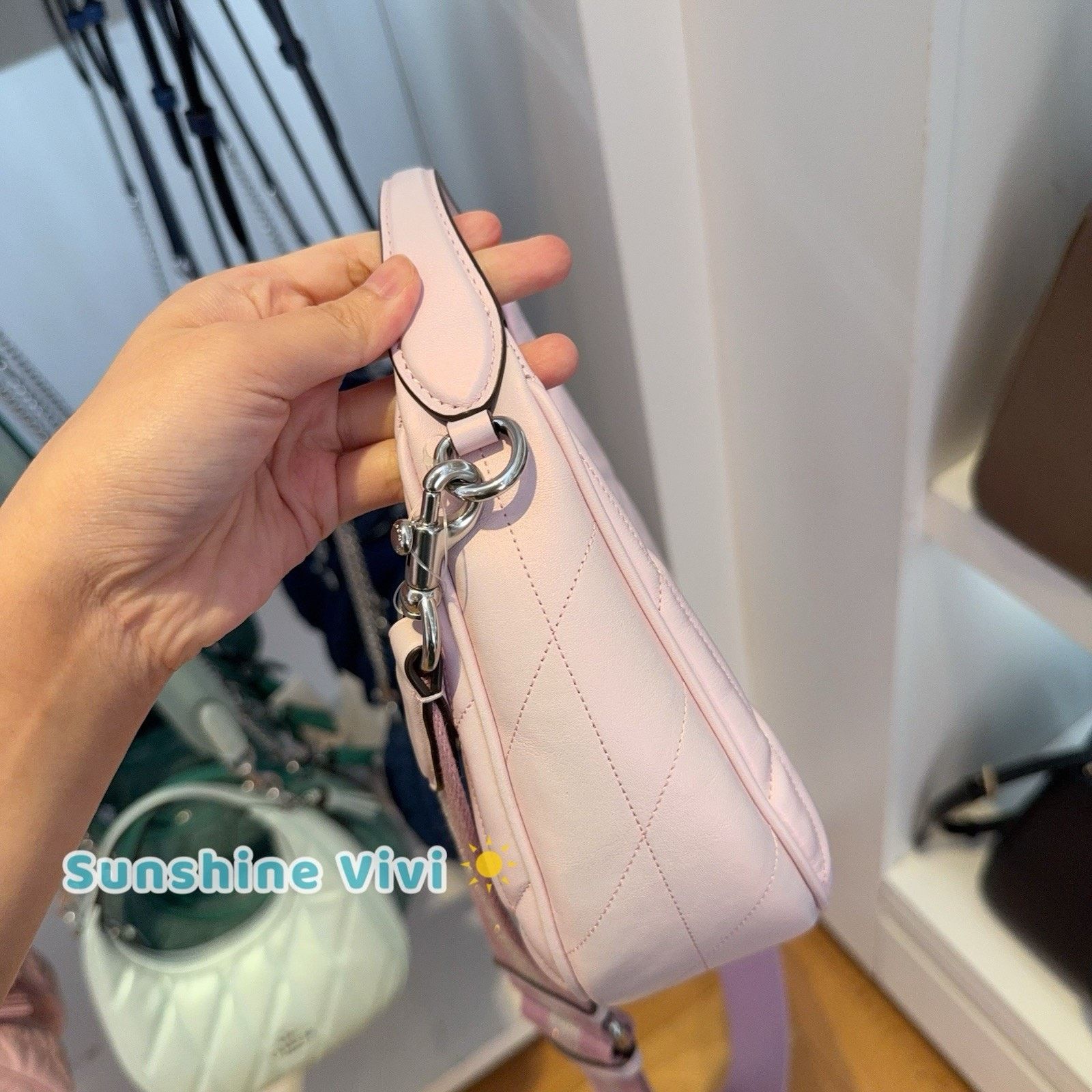 Coach NWT Coach Carmen Mini Crossbody Bag CBI46 Silver/Pink Size ONE SIZE - 5 Thumbnail
