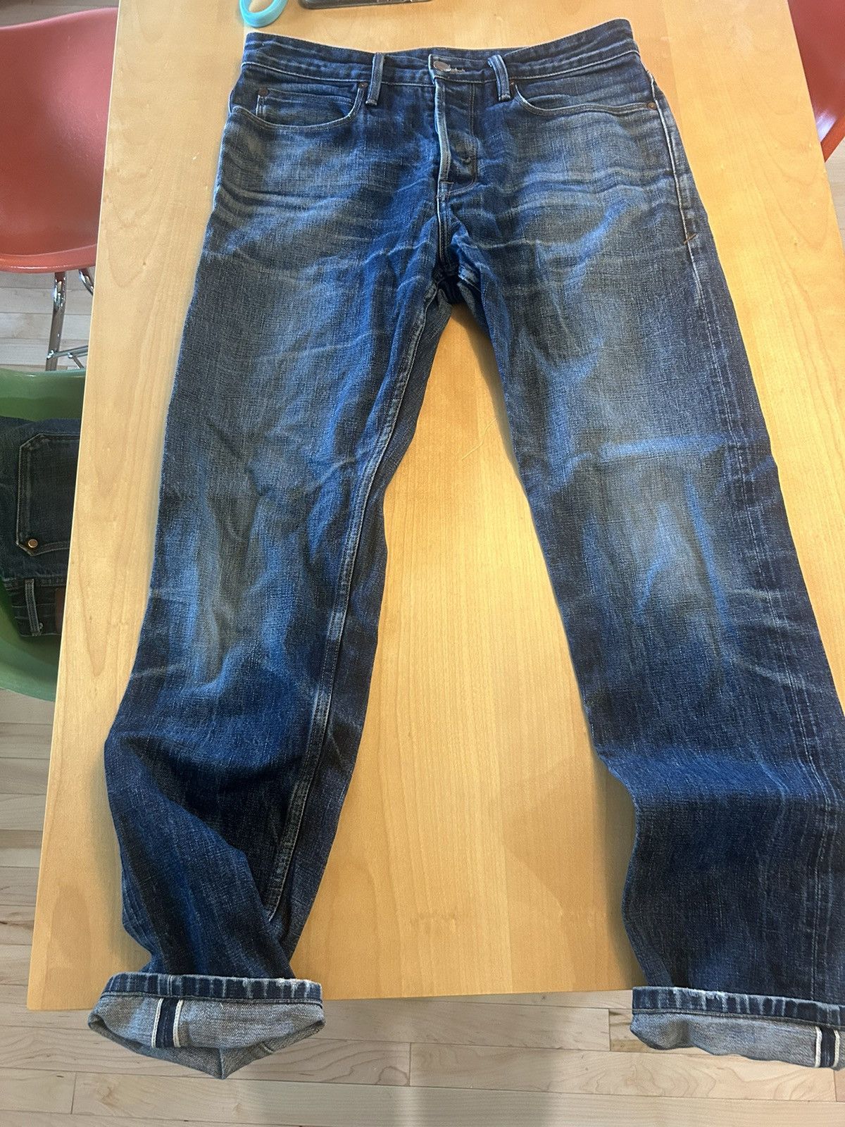 image of Freenote Cloth Portola Tapered Fit in Blue, Men's (Size 32)