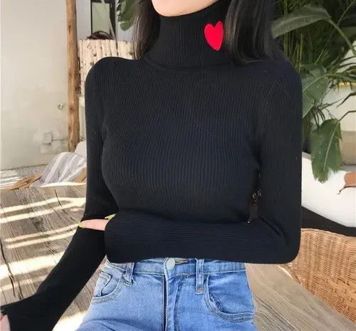 Women Turtleneck Knit Warm Sweaters