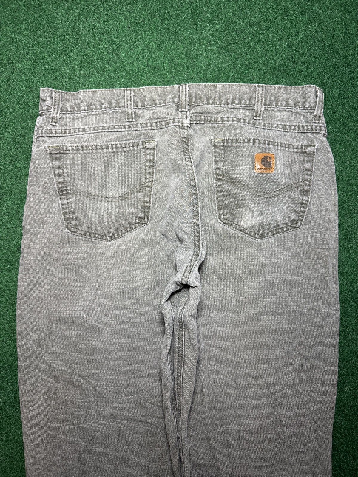 Carhartt Vintage 90s Carhartt Moss Green Faded Grunge Baggy Pants Size US 38 / EU 54 - 2 Thumbnail