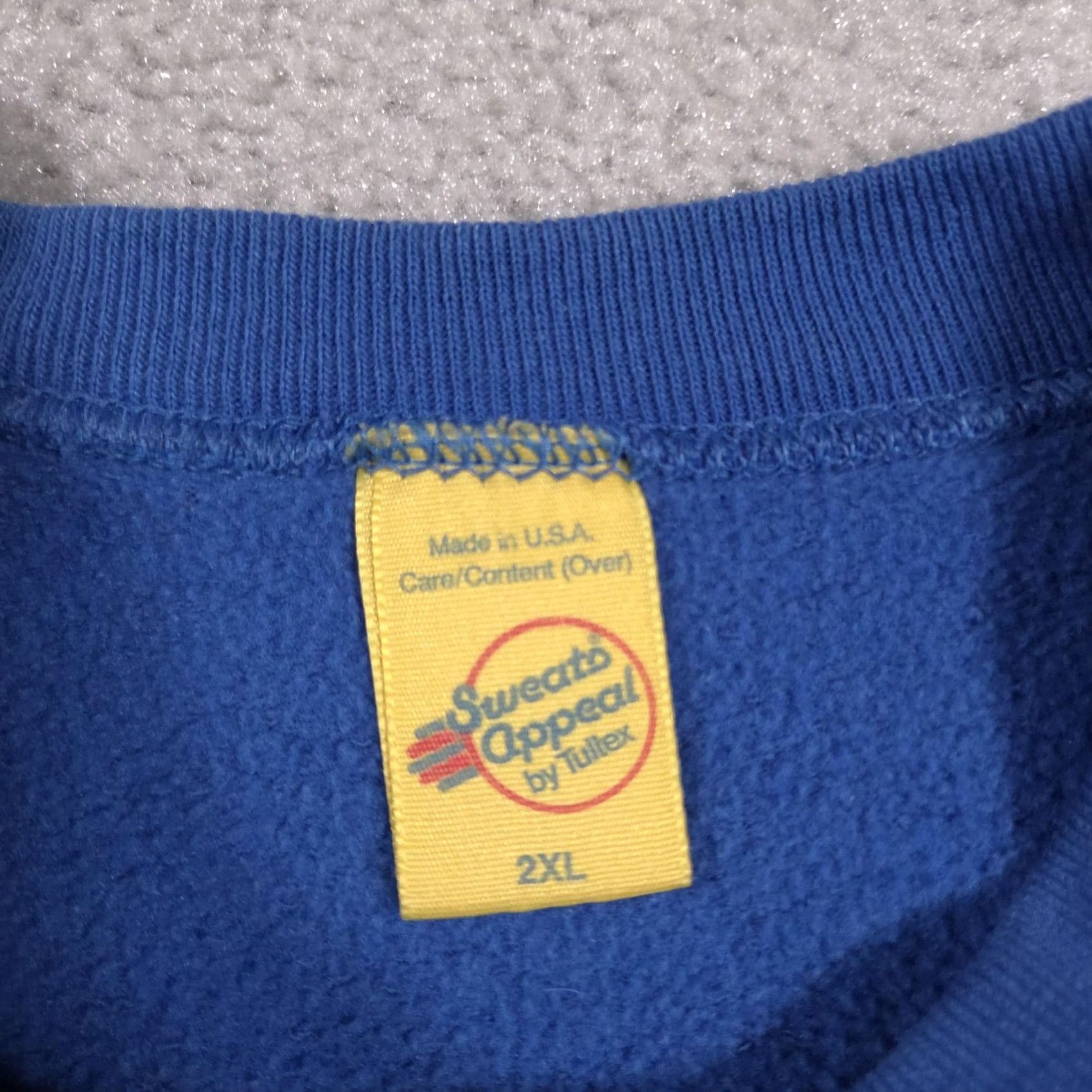 Tultex VINTAGE Sweatshirt Womens 2X Blue Crewneck Pullover Made in USA 90s Sweat Appeal Tultex Cotton Polyester Crewneck Mens Womens Girls Boys Size XXL / US 16-18 / IT 52-54 - 7 Thumbnail