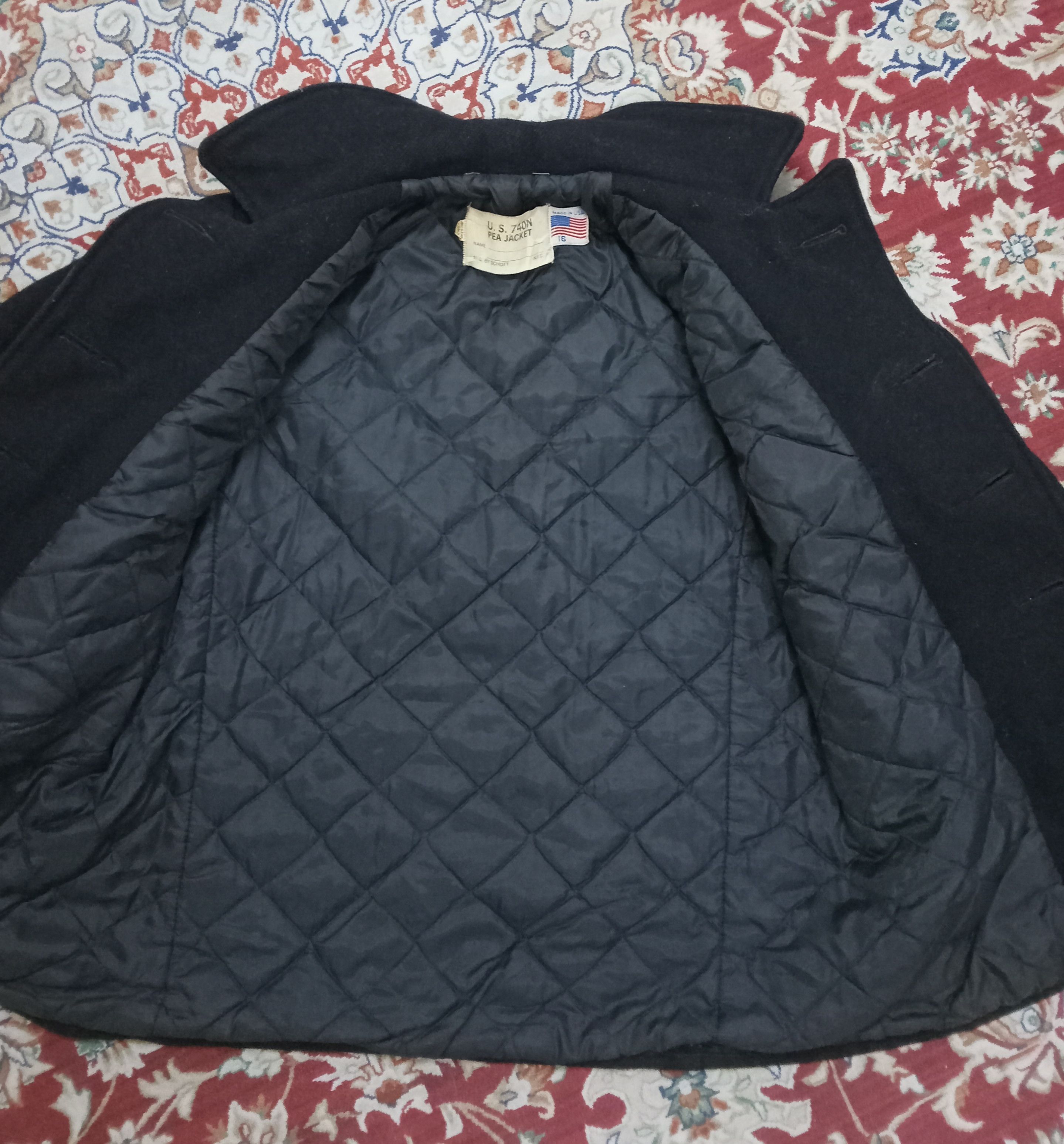 Schott × Vintage Vintage U.S 740N Pea Jacket Size 38S - 6 Thumbnail