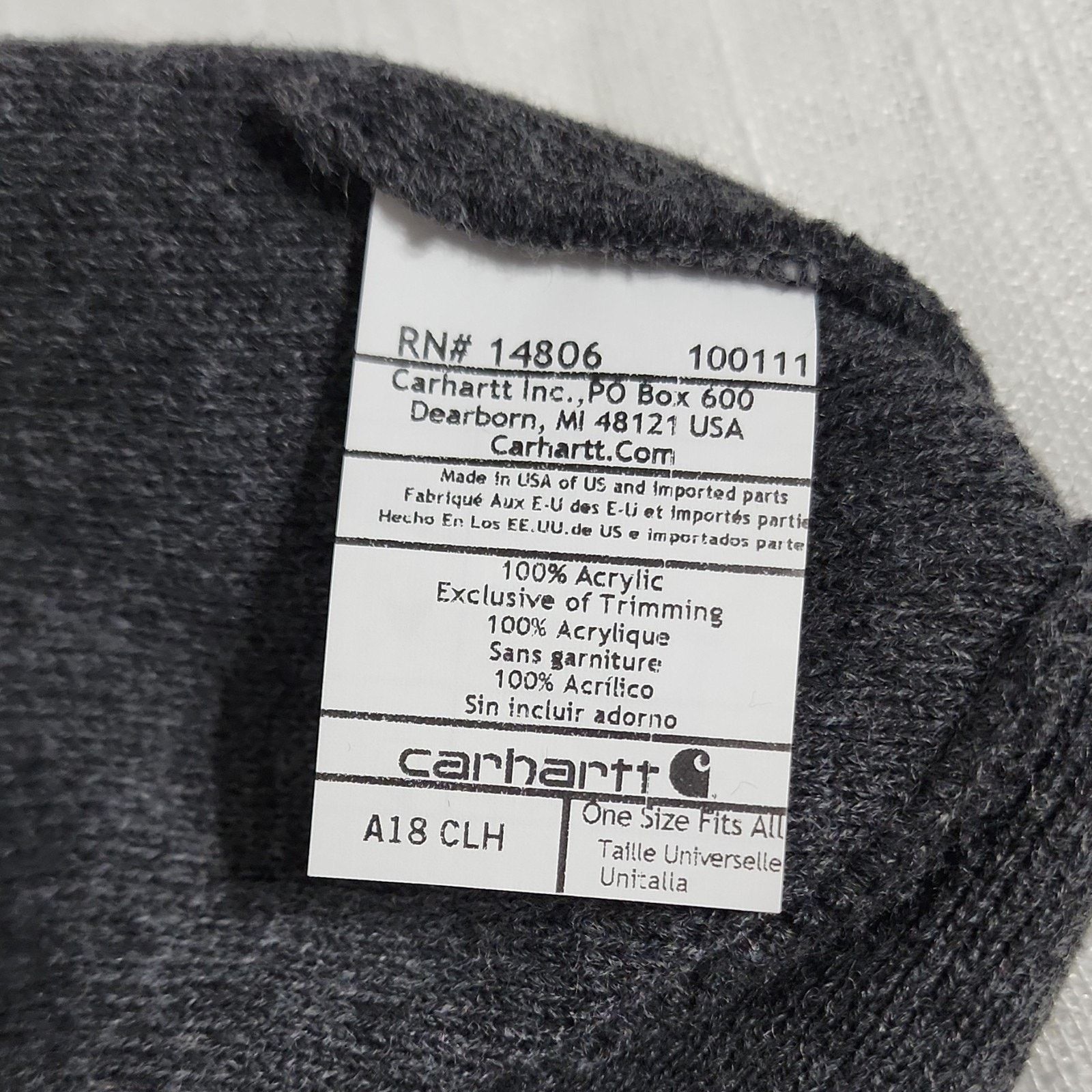 Carhartt Carhartt A18 Knit Cuffed Beanie Gray One Size Size ONE SIZE - 3 Thumbnail