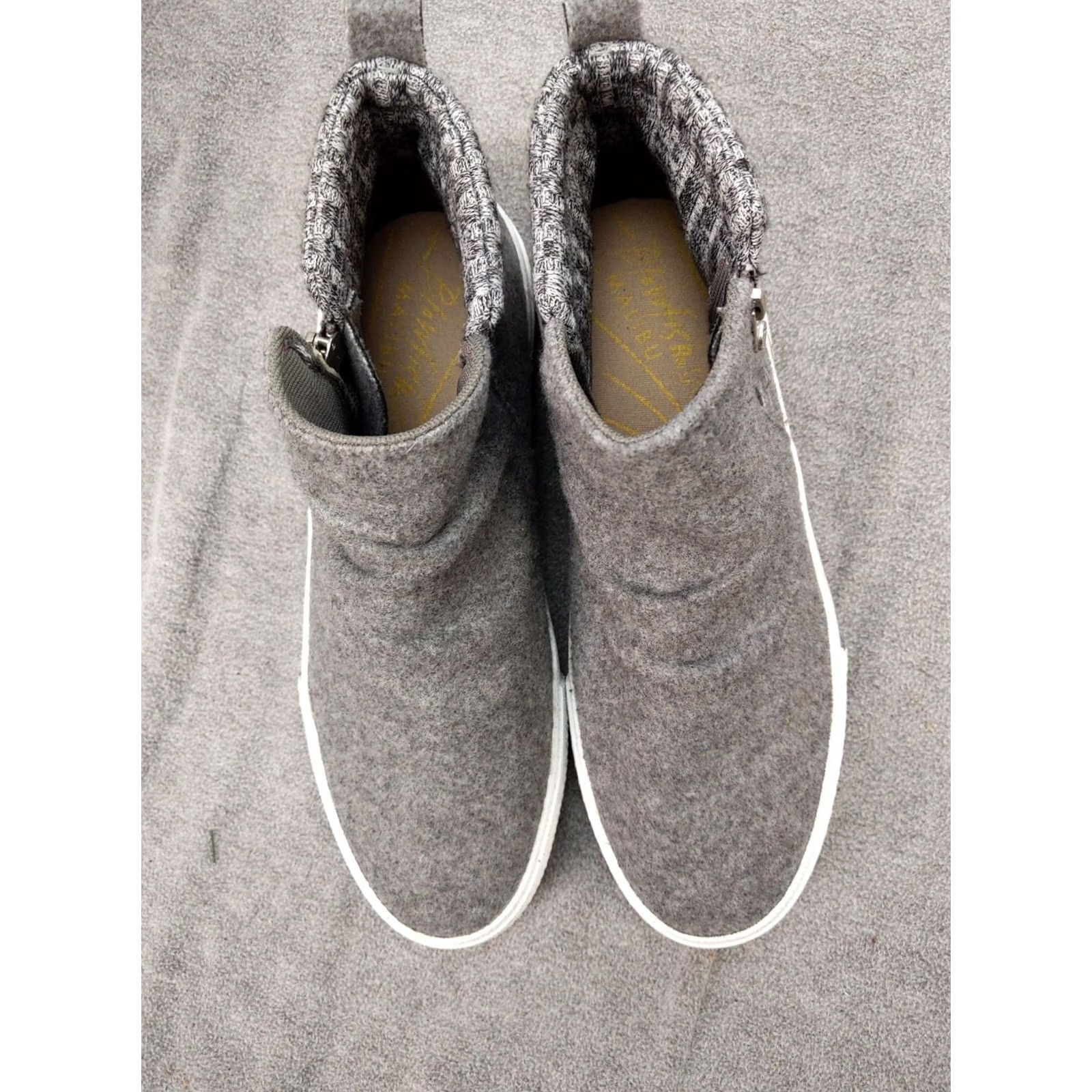 Vintage Blowfish Malibu Walkabout Boots Womens Size 10 Gray Felt Ankle Zip Booties Size US 10 / IT 40 - 2 Thumbnail