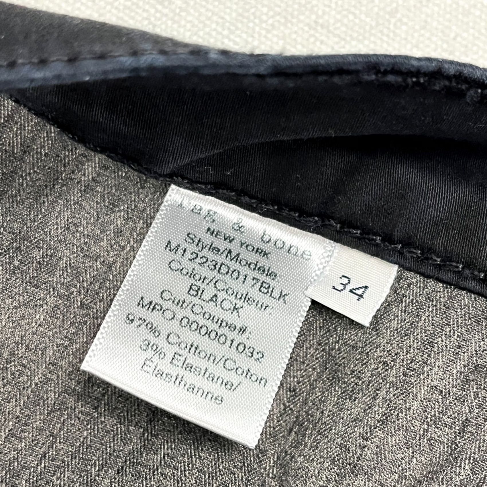 Rag & Bone rag & bone Pants Mens 34 x 33 Slim Straight Fit 2 Black Button Fly Chino Casual Size US 34 / EU 50 - 3 Thumbnail