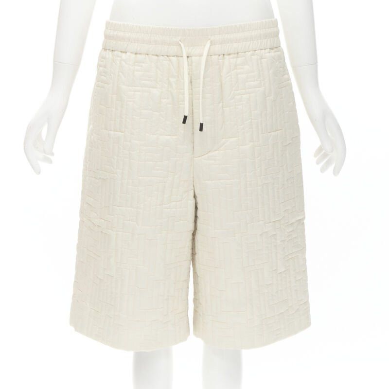 Fendi new FENDI KIM JONES 2021 Runway FF Zucca monogram stitching nylon shorts IT48 M Size US 30 / EU 46 - 1 Thumbnail