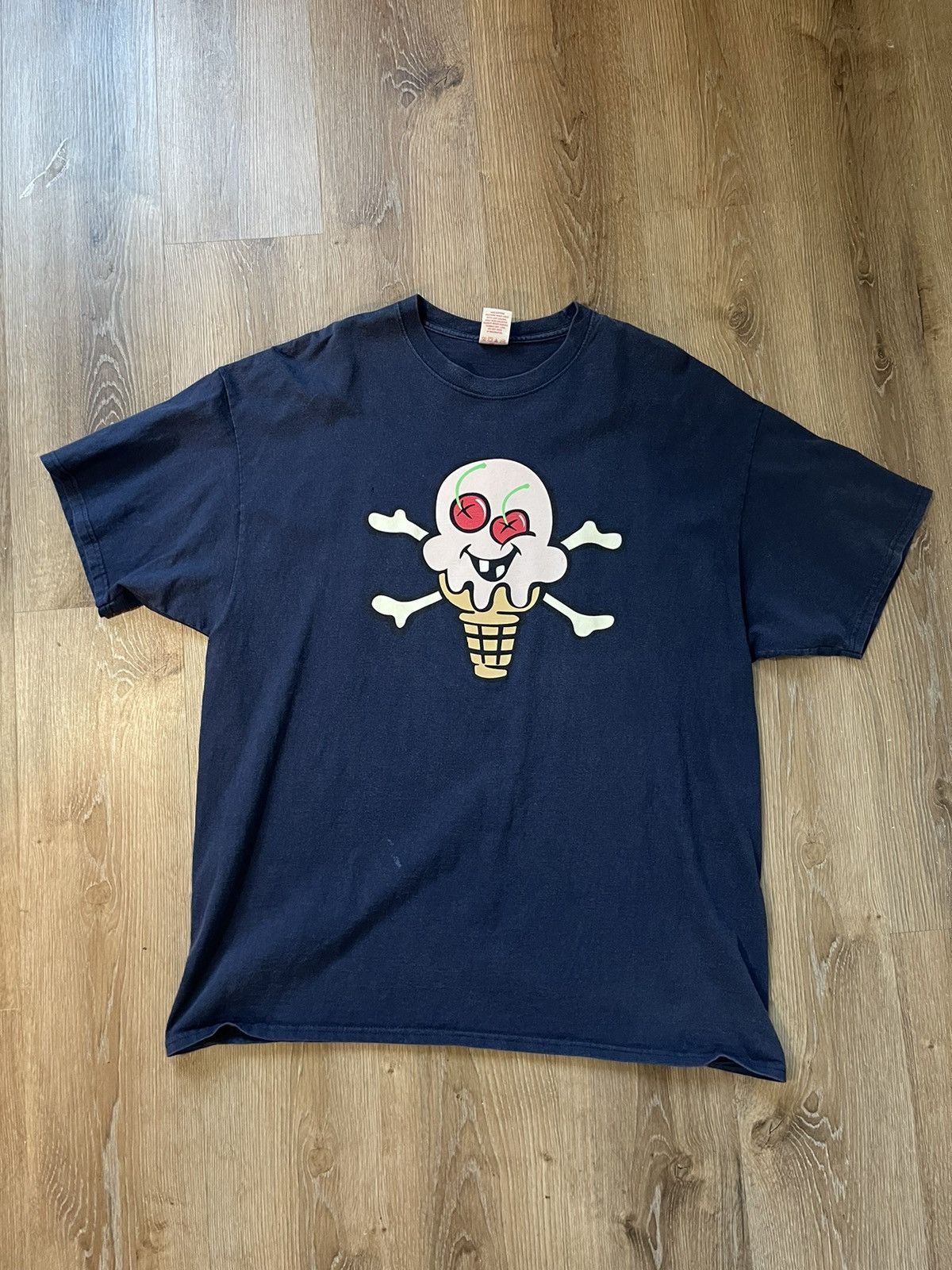 Image of Vintage 2000S Bbc Ice Cream OG “Cones N’ Bones” Tee in Navy, Men's (Size 2XL)