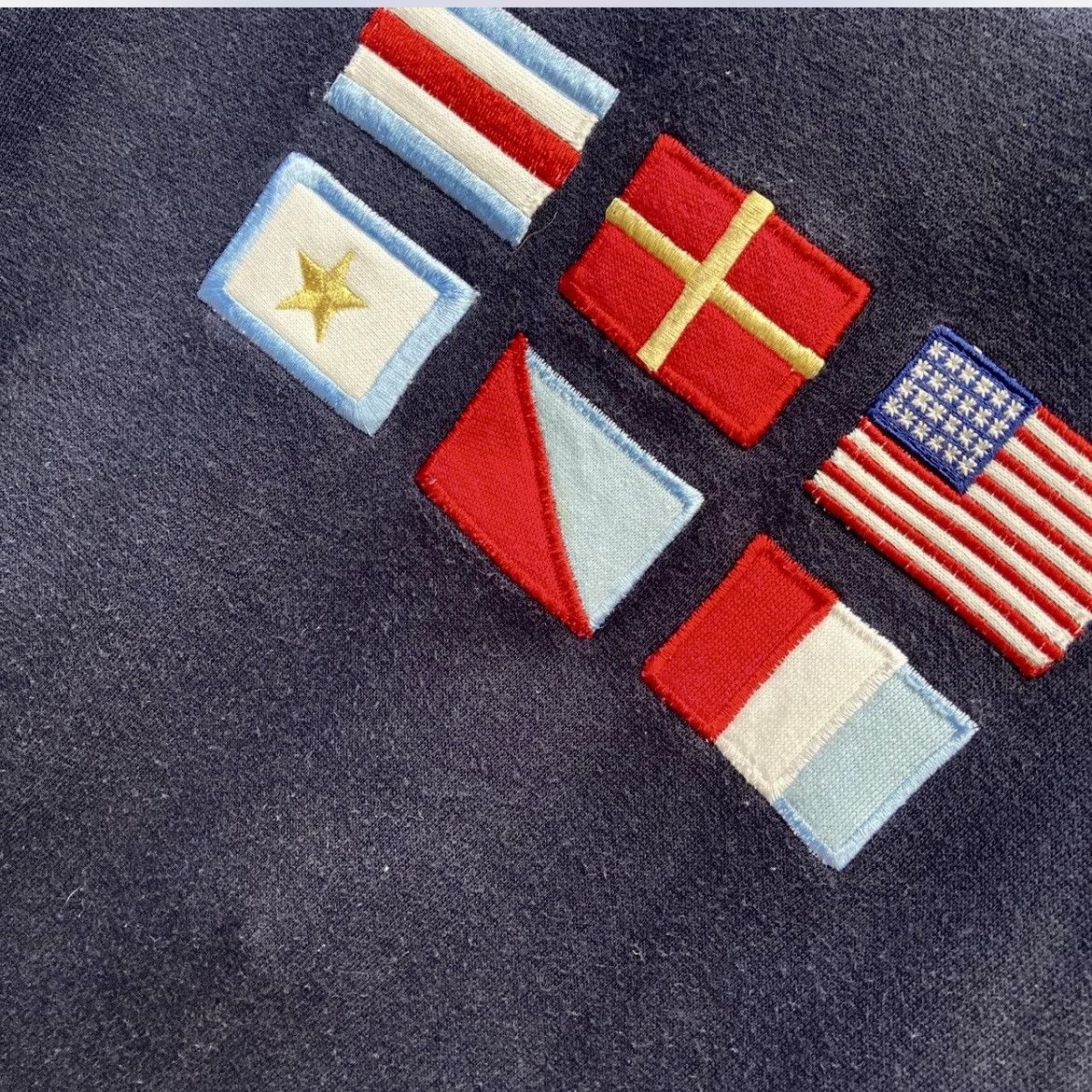 Nautica Vintage 80s Shadewell Navy Nautical Flags Embroidered Sweat Size US L / EU 52-54 / 3 - 3 Thumbnail