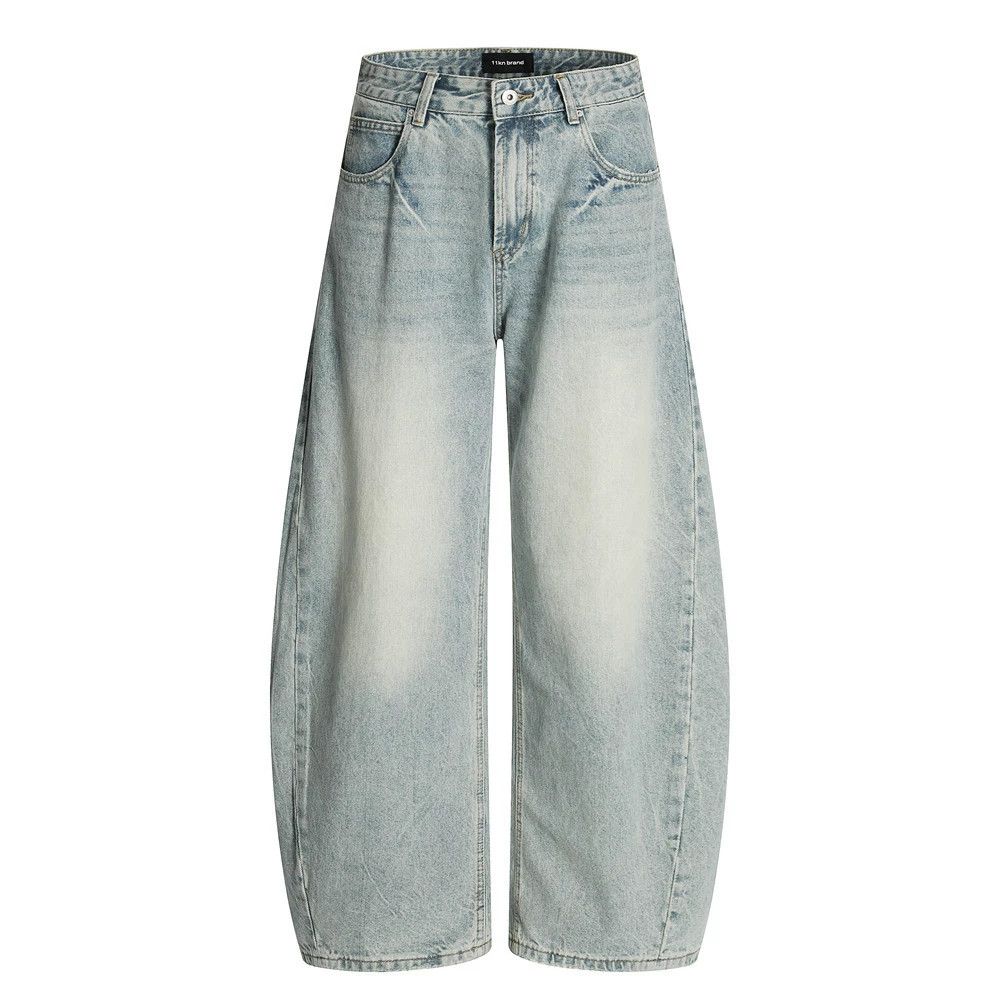 Jean Men's loose wide-leg punk distressed washed scimitar jeans Size US 32 / EU 48 - 1 Thumbnail