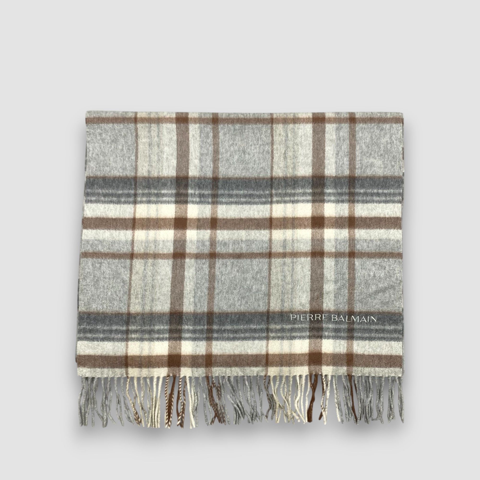 Pierre Balmain Vintage Pierre Balmain Scarf Muffler Wool Plaid Scarves Size ONE SIZE - 3 Thumbnail