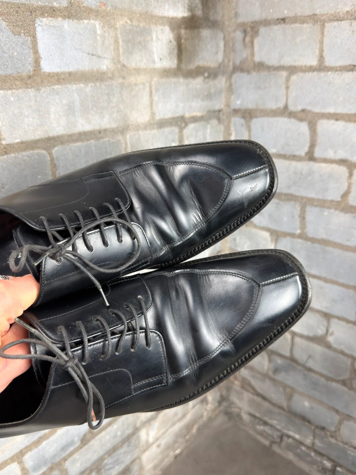 靴 prada archive square toe derby shoes 90s Prada 90's archive square toes leather Oxford derby loafers
