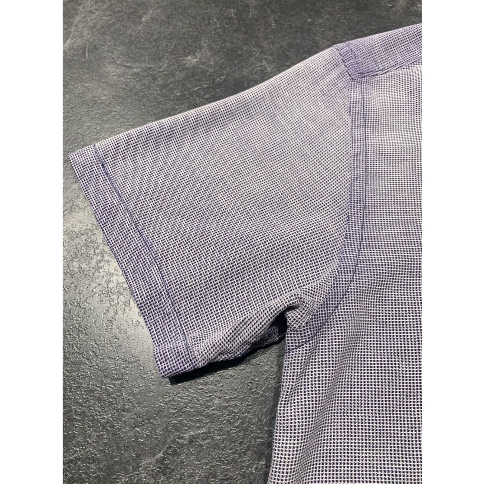 Vintage Toes On The Nose Men's Button-Up Short Sleeve Shirt 2XL Purple Cotton Silk Size US XXL / EU 58 / 5 - 5 Thumbnail