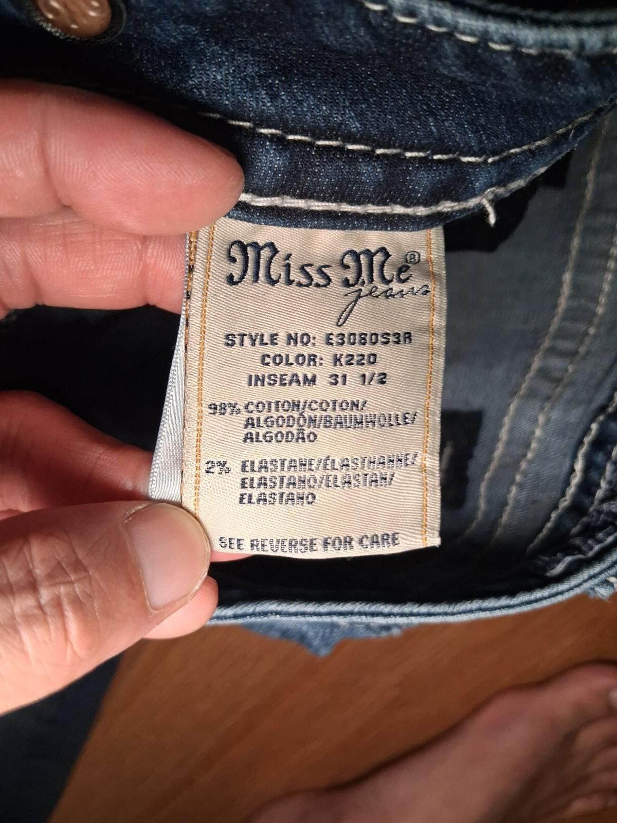 Other Miss Me Jeans Womens 26x31.5 Blue Cotton Distressed Skinny Size 26" / US 2 / IT 38 - 4 Thumbnail