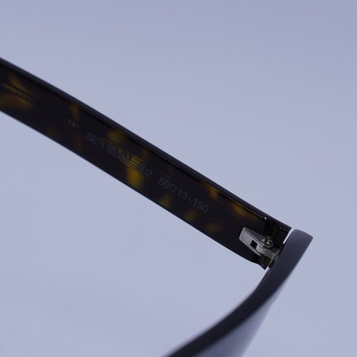 Saint Laurent Paris Saint Laurent SL 1 SLIM 002 Sunglasses Havana Square Frame Size ONE SIZE - 7 Thumbnail