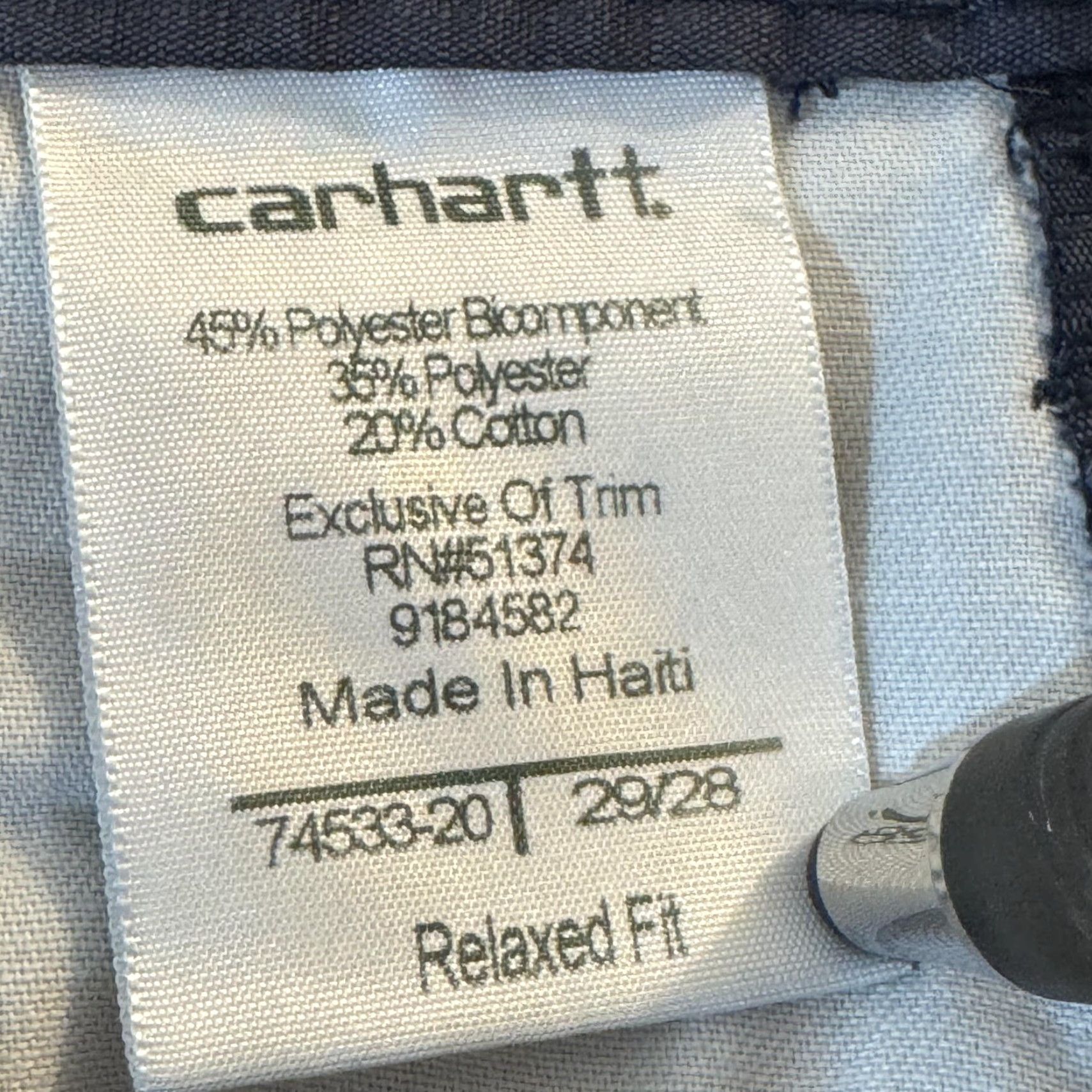 Carhartt Carhartt Pants Mens 29x28 Navy Relaxed Fit Ripstop Workwear Outdoor Utility Shirt? Size US 29 - 7 Thumbnail