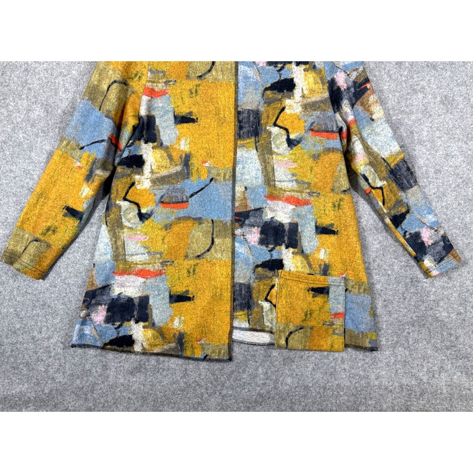 Vintage Shana Sweater Womens S Yellow Blue Abstract Print Knit Long Sleeve Pullover Relaxed Fit Casual 90s Womens Size S / US 4 / IT 40 - 4 Thumbnail