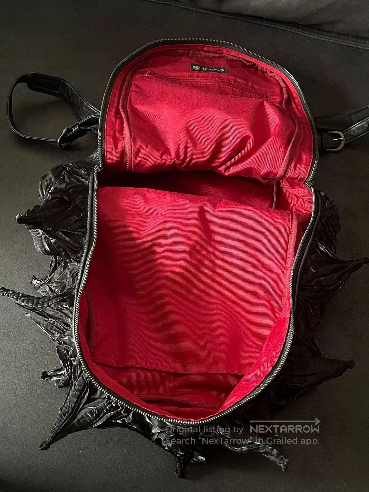 Japanese Brand unique black leather backpack by bunzaburo. Size ONE SIZE - 7 Thumbnail