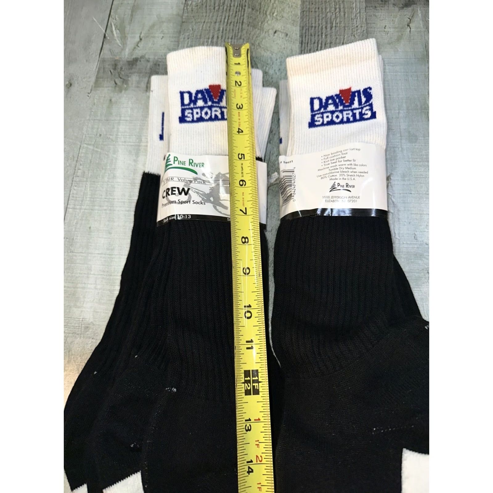 Vintage VINTAGE Pine River Davis Sports Crew Socks Men 7 Pairs Sz 10-13 Green/Black Crew Socks Sports 80% Cotton 15% Polyester 5% Nylon Mens Size ONE SIZE - 4 Thumbnail