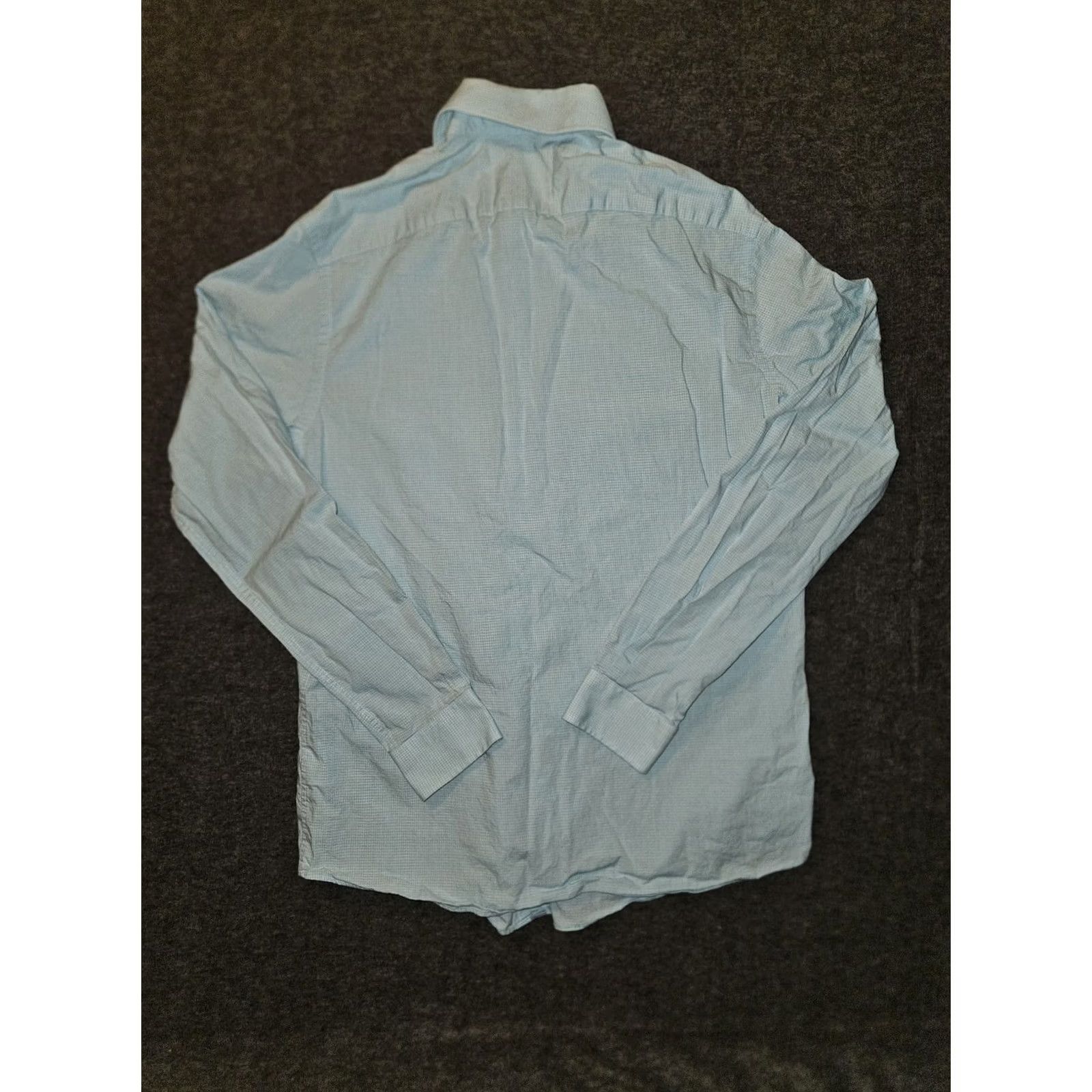 Michael Kors Michael Kors Button-Up Shirt Men's Medium Blue Check Long Sleeve 15-15.5 Chest 40 Cotton Regular Designer Clothes Mens Size US M / EU 48-50 / 2 - 6 Thumbnail