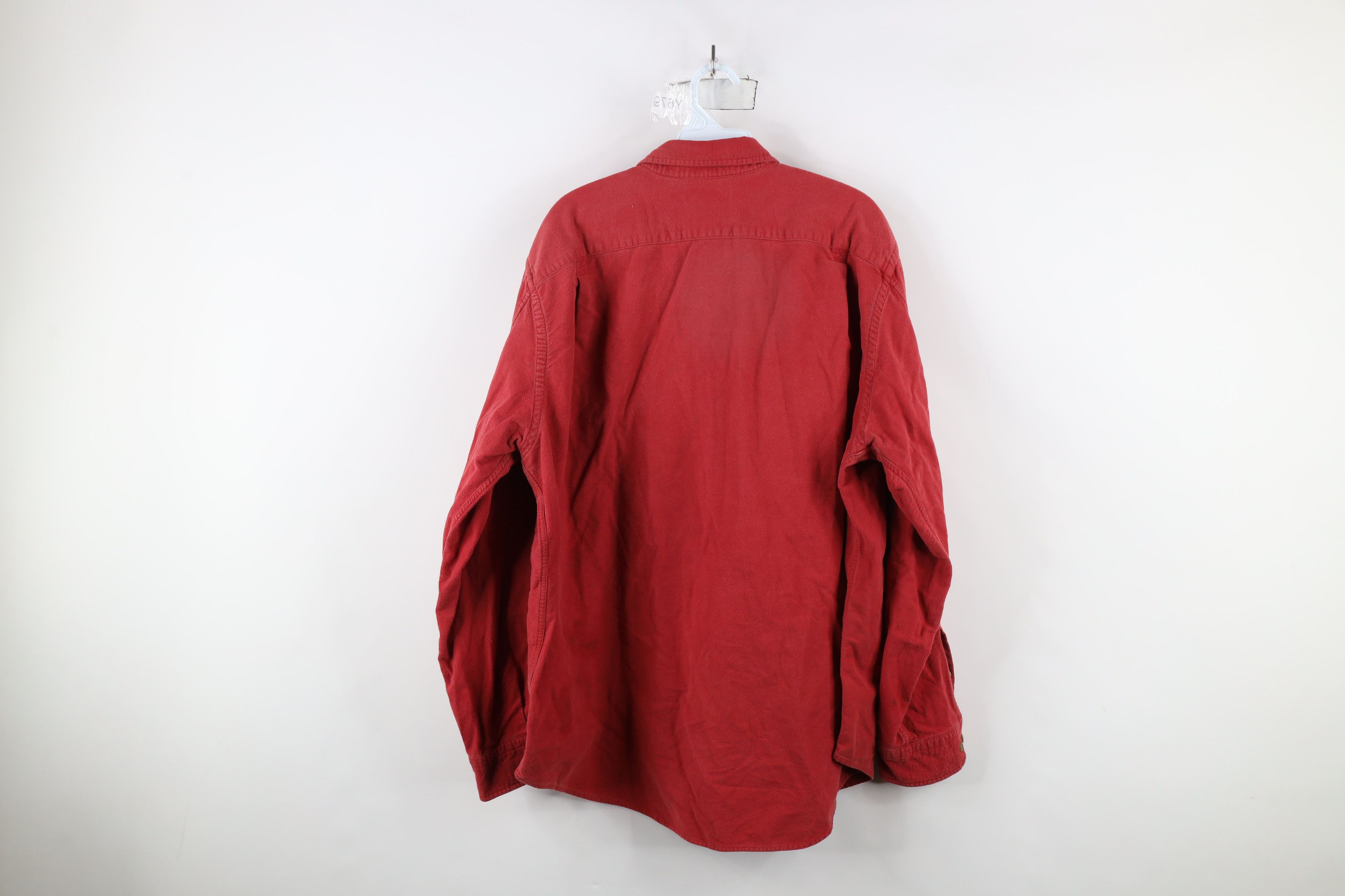 Lands' End × Vintage Vintage 90s Lands End Chamois Cloth Button Down Shirt Red Size US XL / EU 56 / 4 - 13 Thumbnail