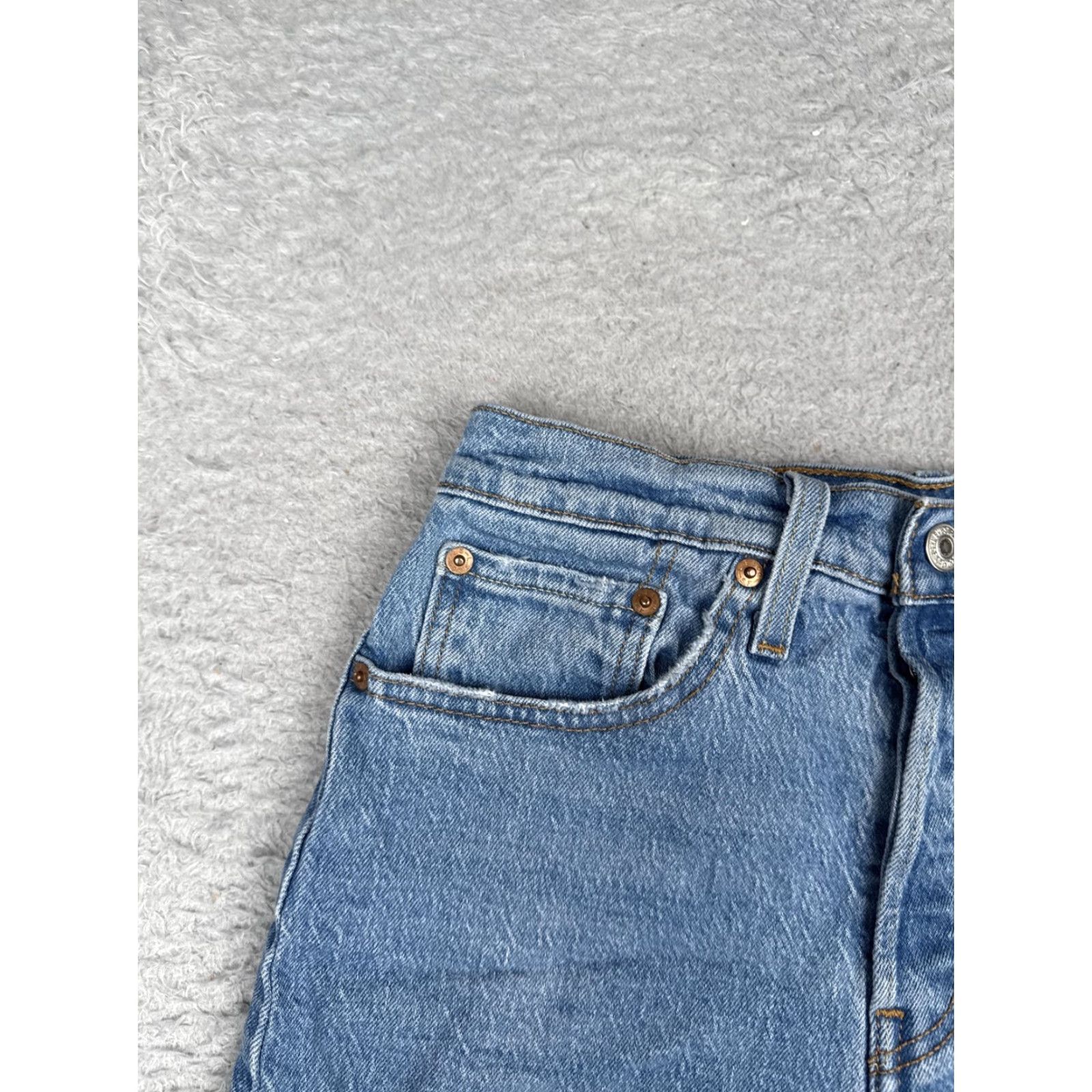 Levi's Levis 501 Shorts Womens 26x3 Blue High Rise Denim Cutoff Button Fly Frayed Hem Size 26" / US 2 / IT 38 - 4 Thumbnail