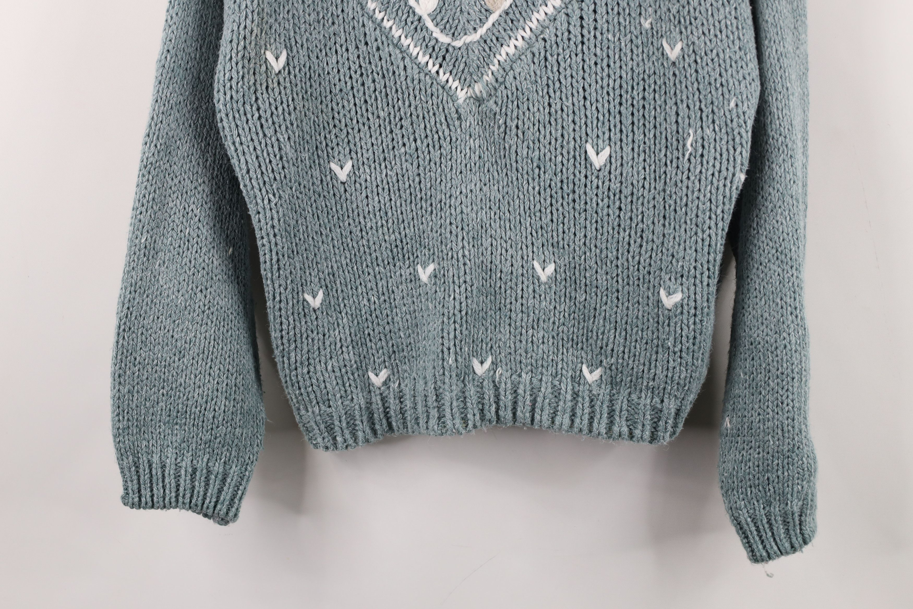 Vintage Vintage 90s Streetwear Embroidered Flower Floral Sweater Size L / US 10 / IT 46 - 3 Thumbnail