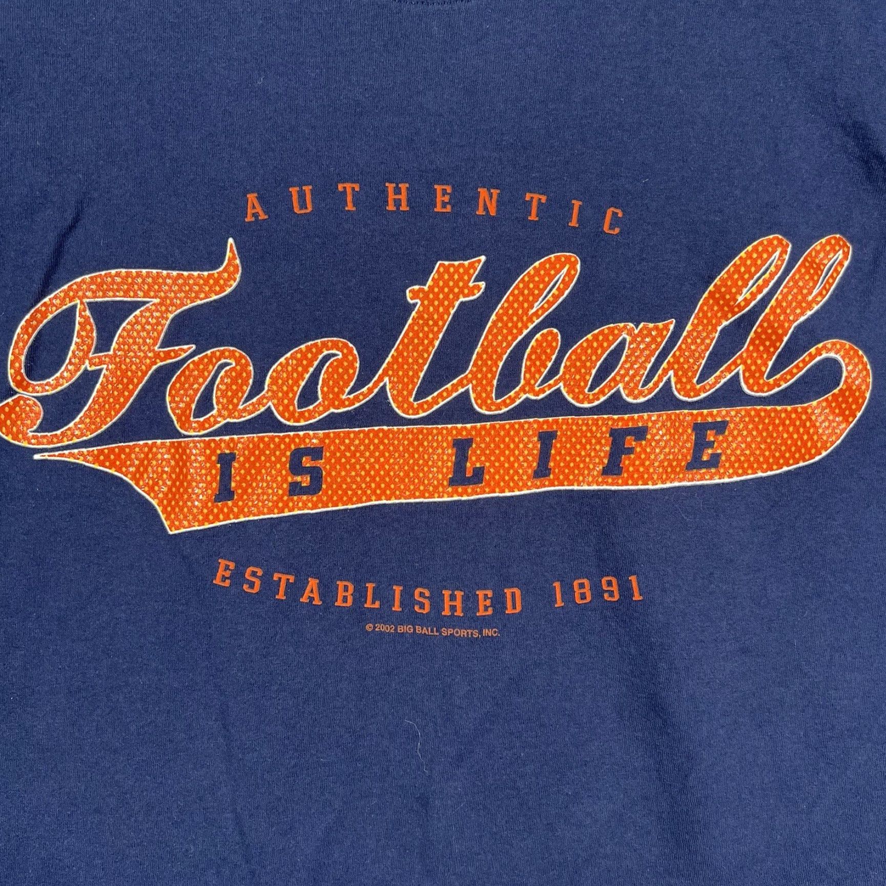 Hanes VINTAGE A1 Authentic Football Is Life Shirt Adult Large Blue Mens T-Shirt Short Sleeve Crew Neck Cotton Hanes Soccer Football Theme Mens Clothing Size US L / EU 52-54 / 3 - 4 Thumbnail
