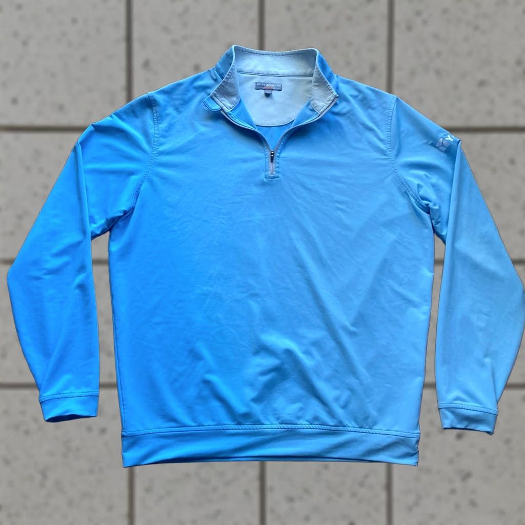 Peter Millar Peter Millar 1/4 Zip Pullover Mens Large Perth Performance Light Blue Wicking Shirt Size US L / EU 52-54 / 3 - 1 Thumbnail