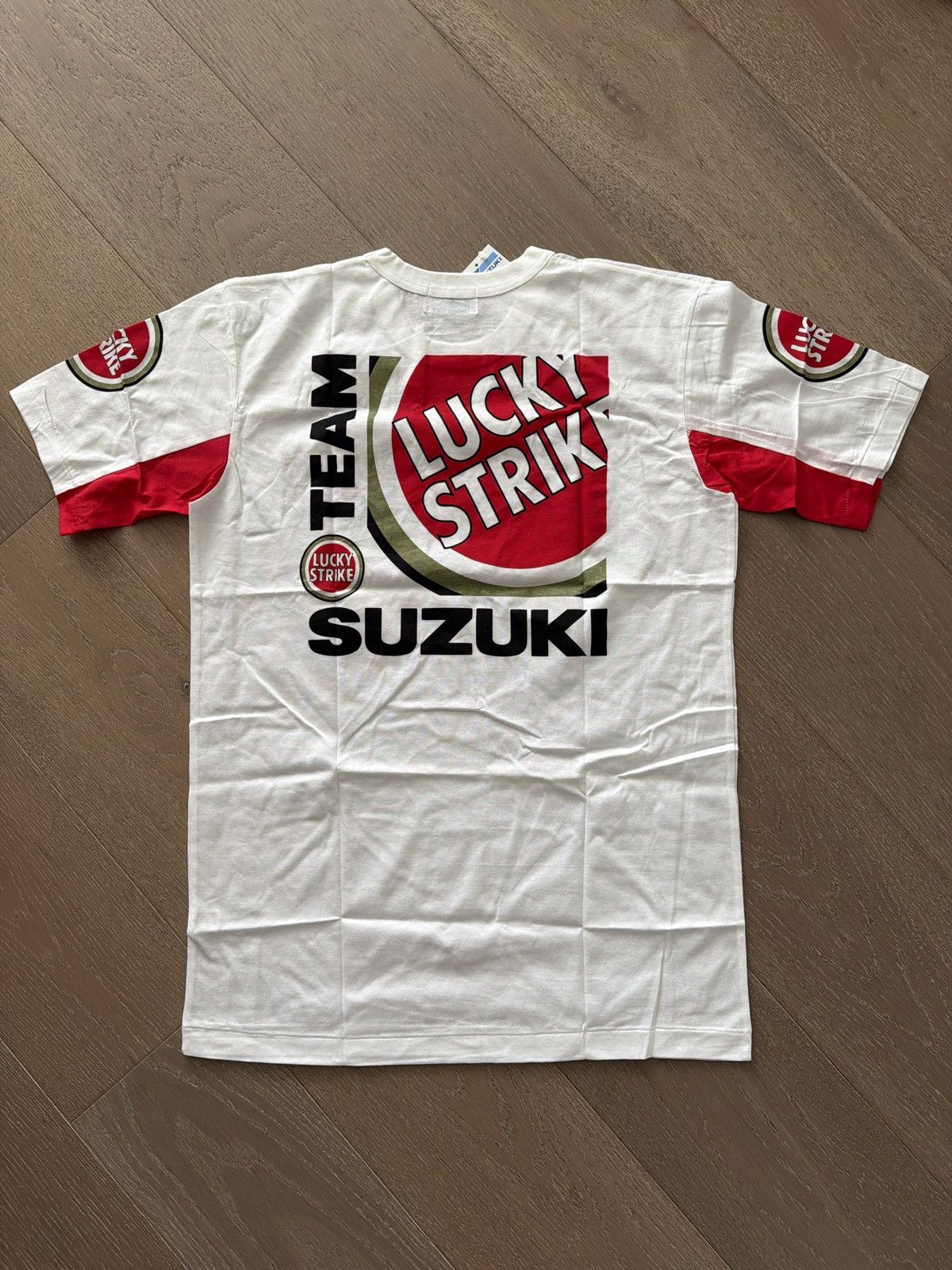 Vintage Vintage 90s Lucky Strike x Team Suzuki Promo Race Tee Shirt Size US L / EU 52-54 / 3 - 1 Thumbnail
