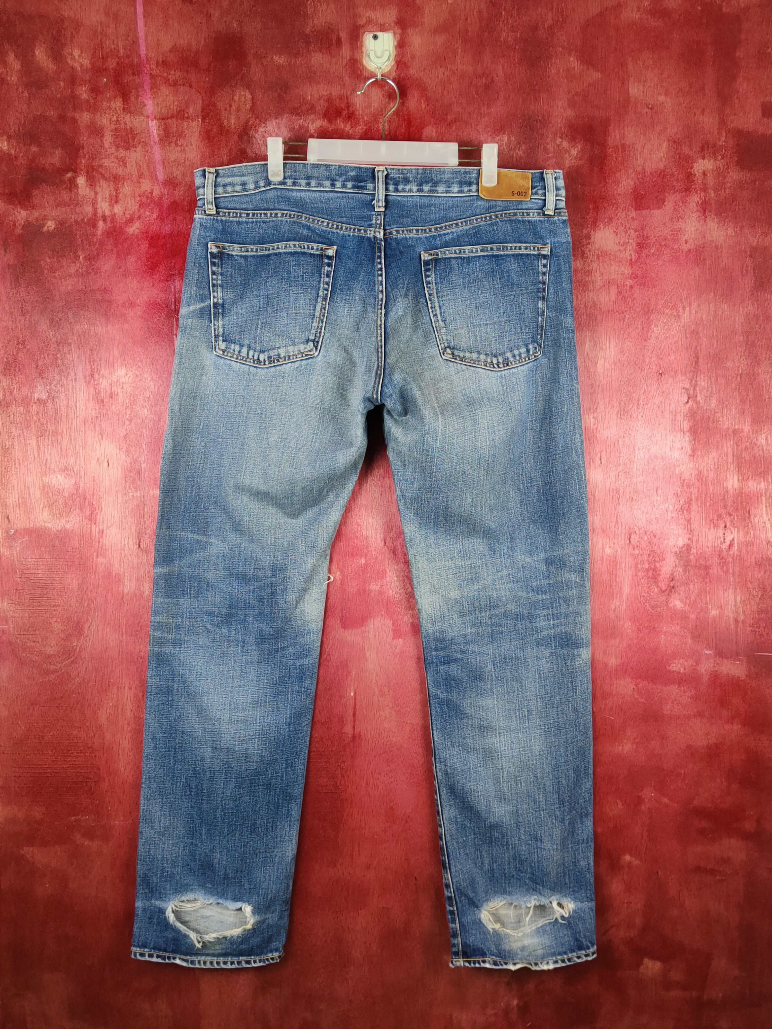 Japanese Brand DL Uniqlo Blue Distressed Ripped Jeans #S2197 Size US 38 / EU 54 - 8 Thumbnail