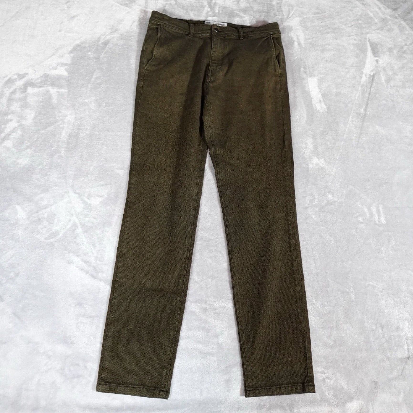 Vintage Shaping New Tomorrow Slim Fit Chino Pants Mens 31x30 Green Skinny Cotton Size US 31 - 3 Thumbnail