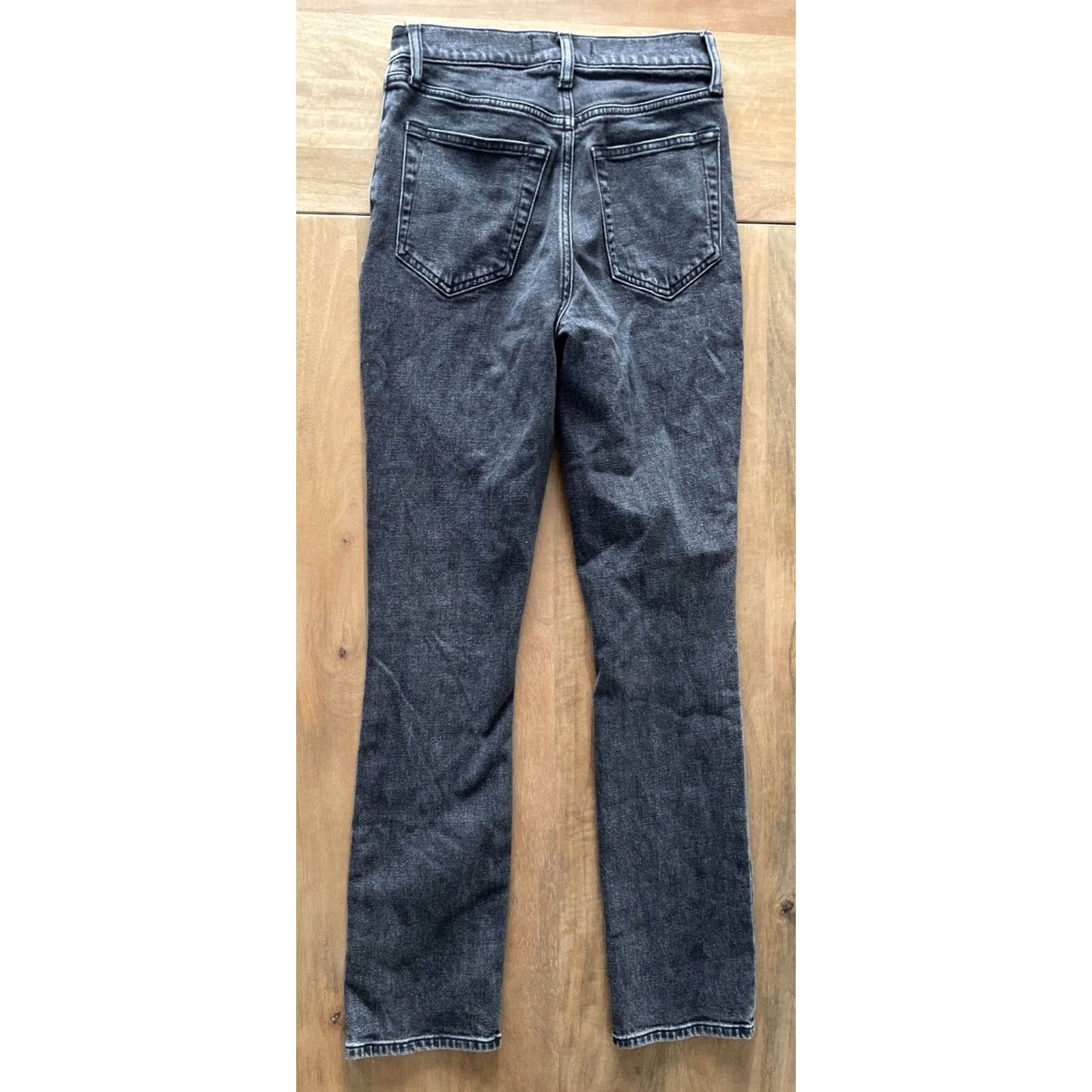Abercrombie & Fitch VINTAGE Abercrombie & Fitch 90s Slim Straight High Rise Jeans Women's 00s 24x29 Black Denim 5-Pocket Logo Zipper Button Jeans Womens 90s 00s Y2K Size 42" / US 20 - 2 Thumbnail