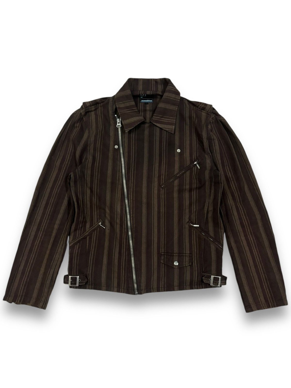 Japanese Brand Asymmetric Striped Bondage Punk Style Jacket