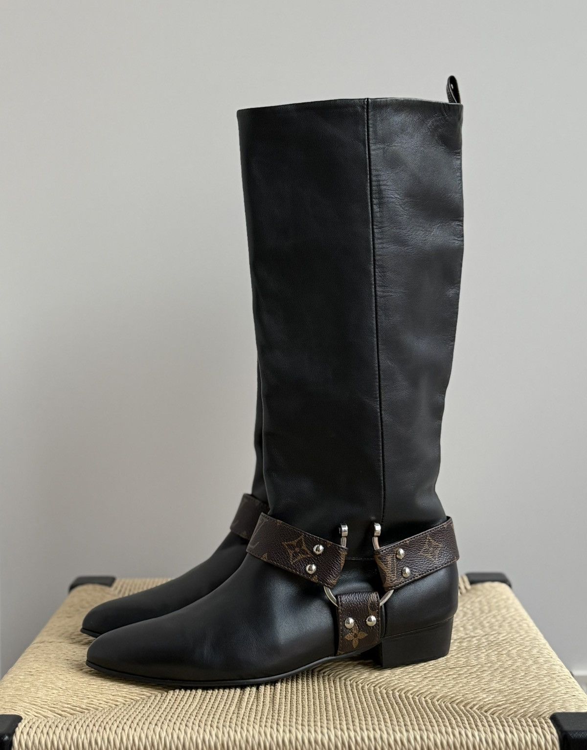 Louis Vuitton Louis Vuitton Rhapsody Monogram Tall Knee Moto Leather Boots Size US 10 / IT 40 - 1 Thumbnail