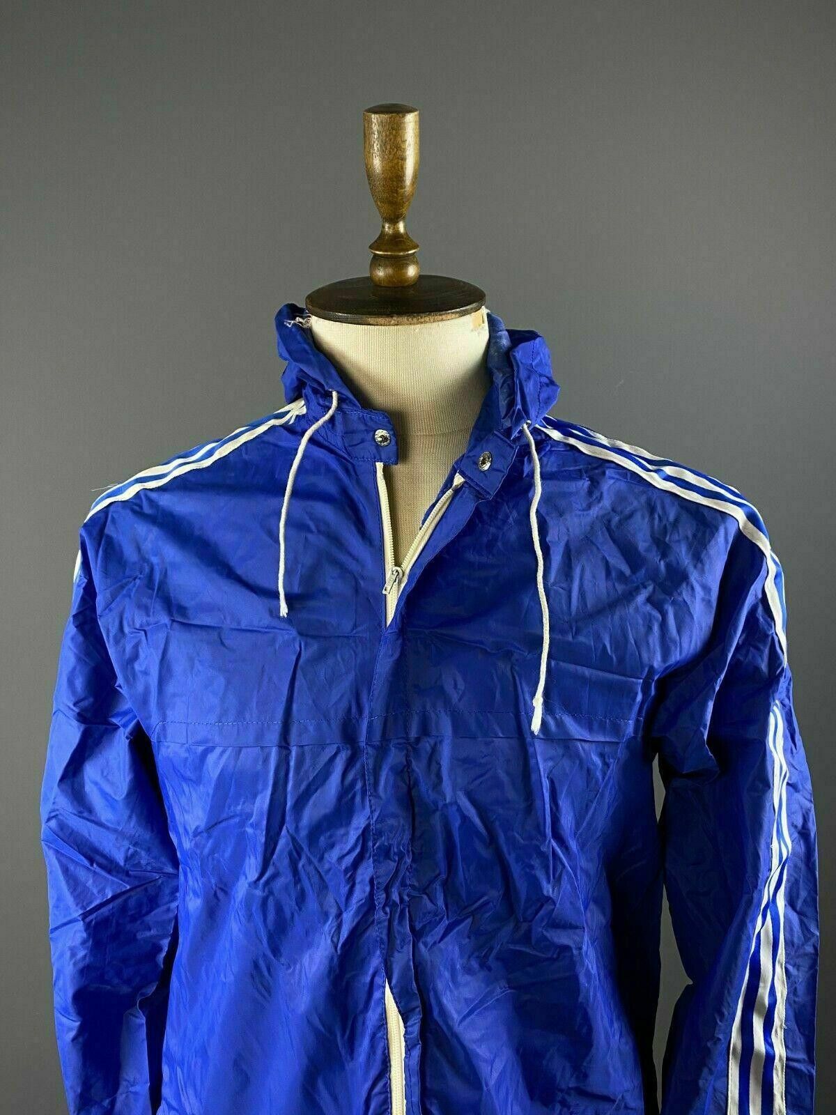 Adidas Men Vintage Adidas Ventex Blue Nylon Track Jacket Size M Size US M / EU 48-50 / 2 - 5 Thumbnail