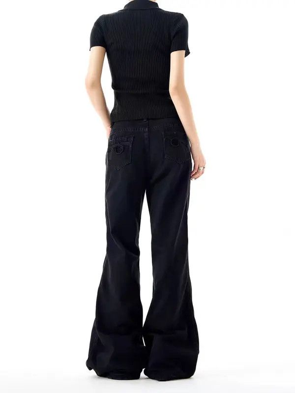 Japanese Brand VIBE Street Hip Hop Punk Embroidered Loose Jeans Size US 29 - 3 Thumbnail