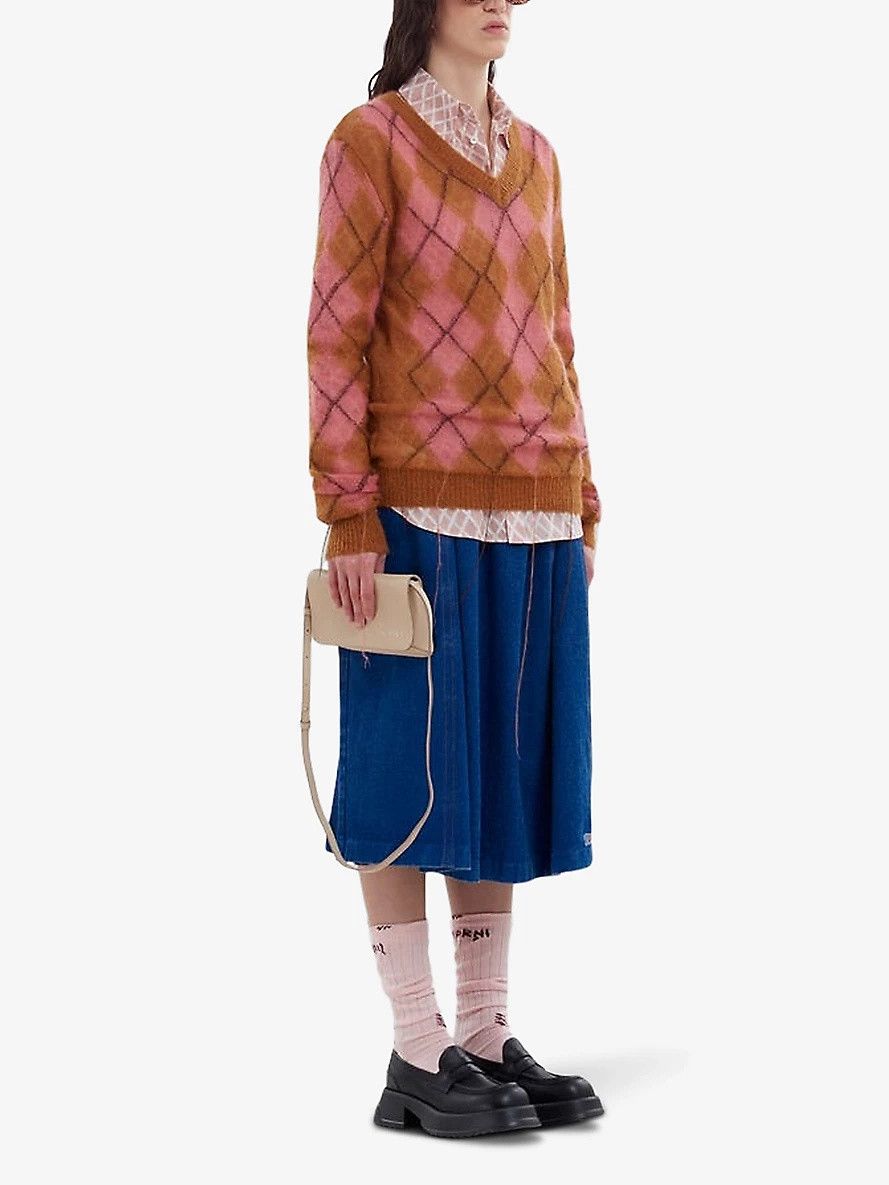 Marni o1w1db11125 Jacquard-knit Mohair-blend Sweater in Multicolor Size S / US 4 / IT 40 - 5 Thumbnail