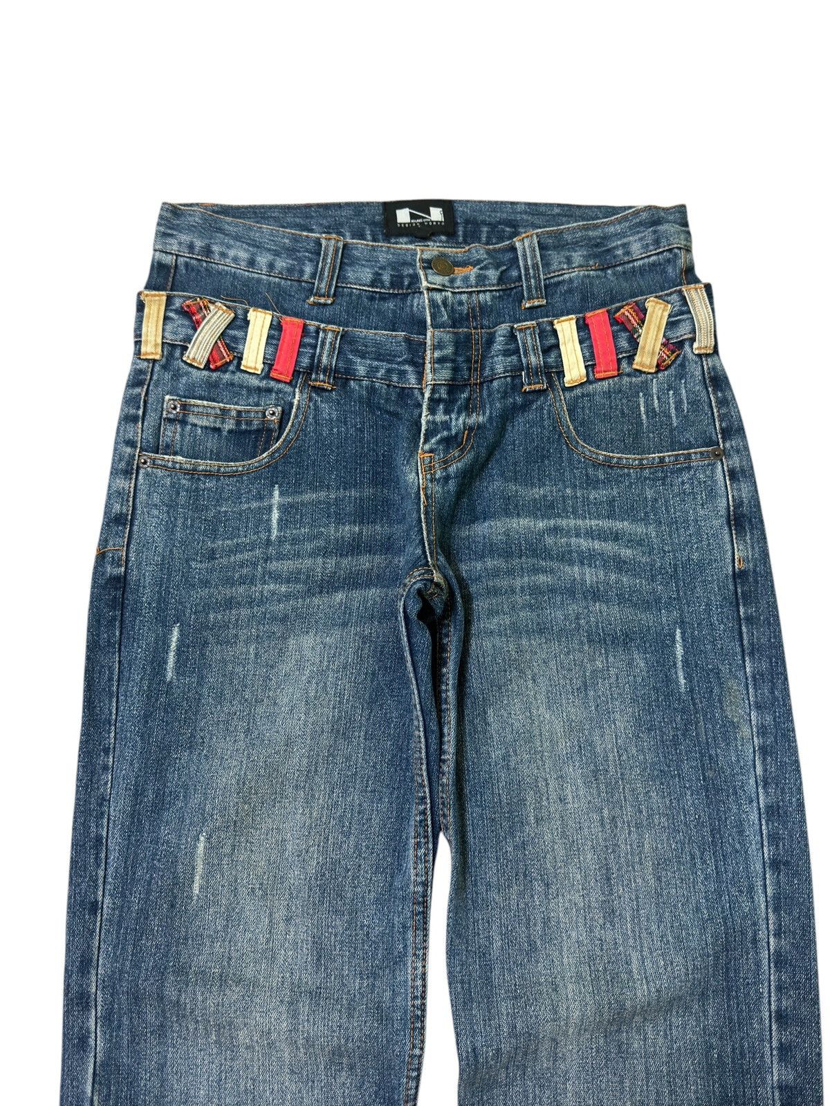Hysteric Glamour NYLAUS JEANS DOUBLE WAIST COLOURFUL DISTRESSED DENIM Size US 30 / EU 46 - 3 Thumbnail
