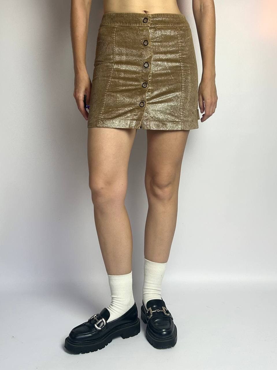 Moncler Moncler Glitter Tobaco Gonna Skirt Size 25" / US 0 / IT 36 - 1 Thumbnail