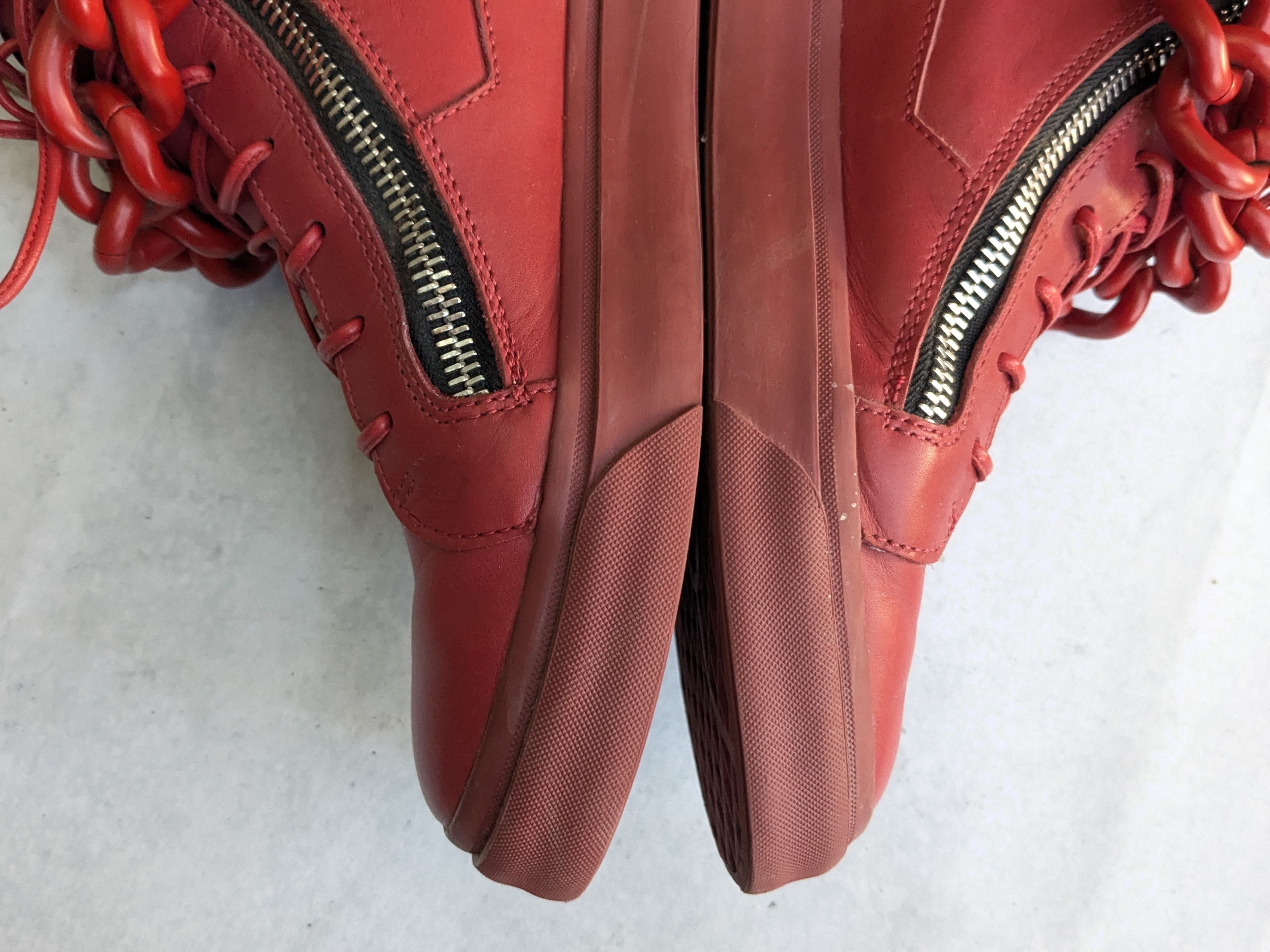 Giuseppe Zanotti Giuseppe Zanotti Chain Sneakers Red 10 43 High Tops Leather Size US 10 / EU 43 - 13 Thumbnail