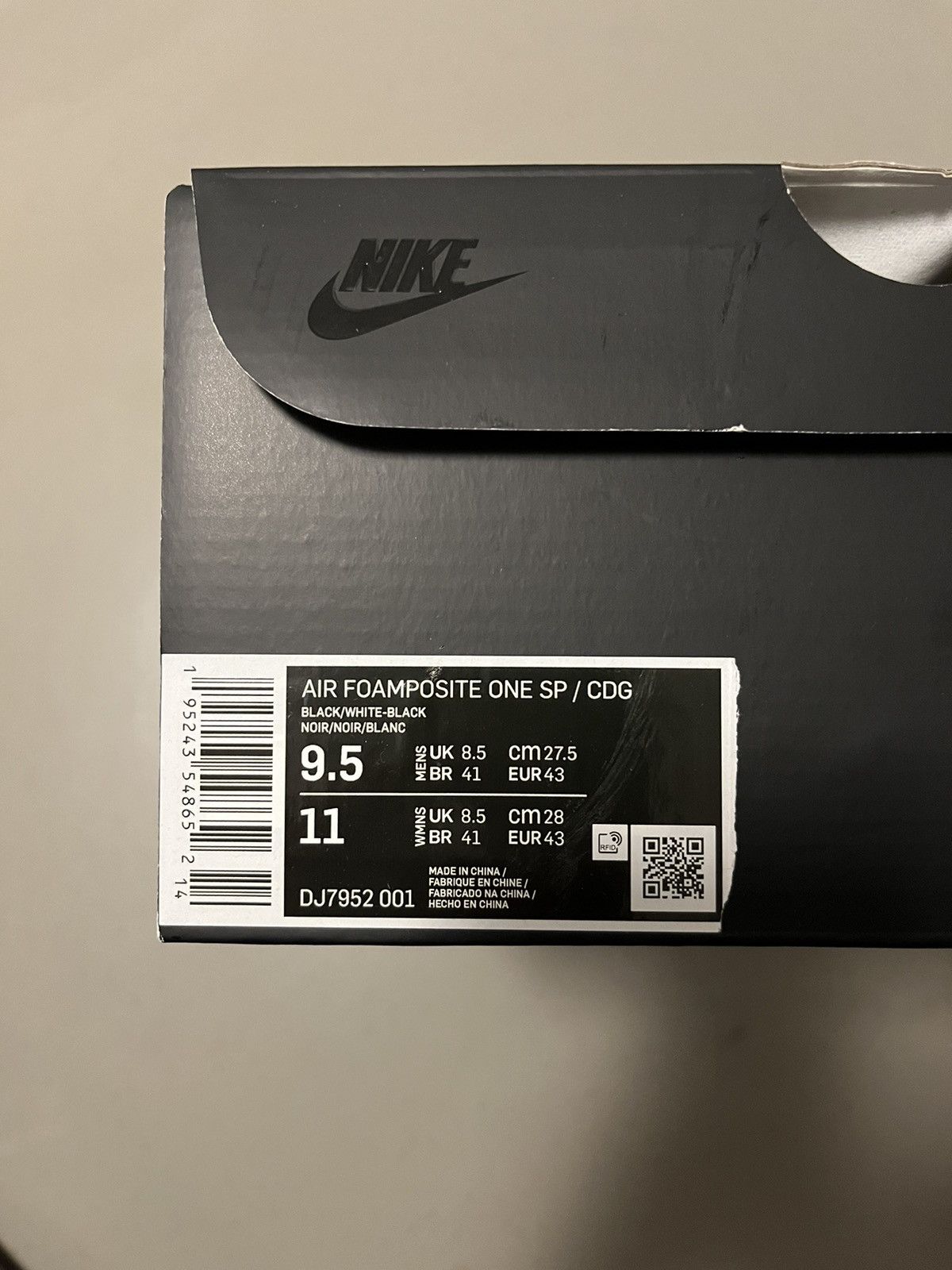 Comme des Garcons × Nike Nike Comme Des Garcons Foamposites Black 9.5 Size US 9.5 / EU 42-43 - 8 Thumbnail