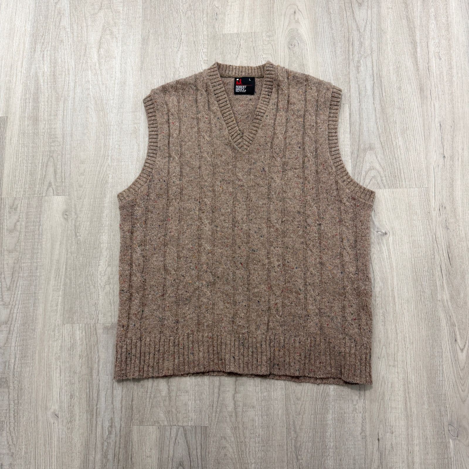 Vintage Vintage Robert Bruce Sweater Vest Men's Large Beige 80s Size US L / EU 52-54 / 3 - 1 Thumbnail