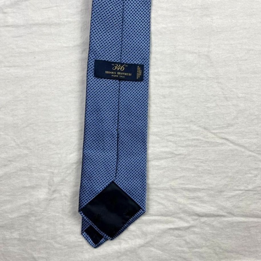 Brooks Brothers Brooks Brothers 346 Necktie Mens Blue Pure Silk Made In USA Check Tie Mens Silk Geometric Pattern Classic 57" One Size Blue Size ONE SIZE - 8 Thumbnail