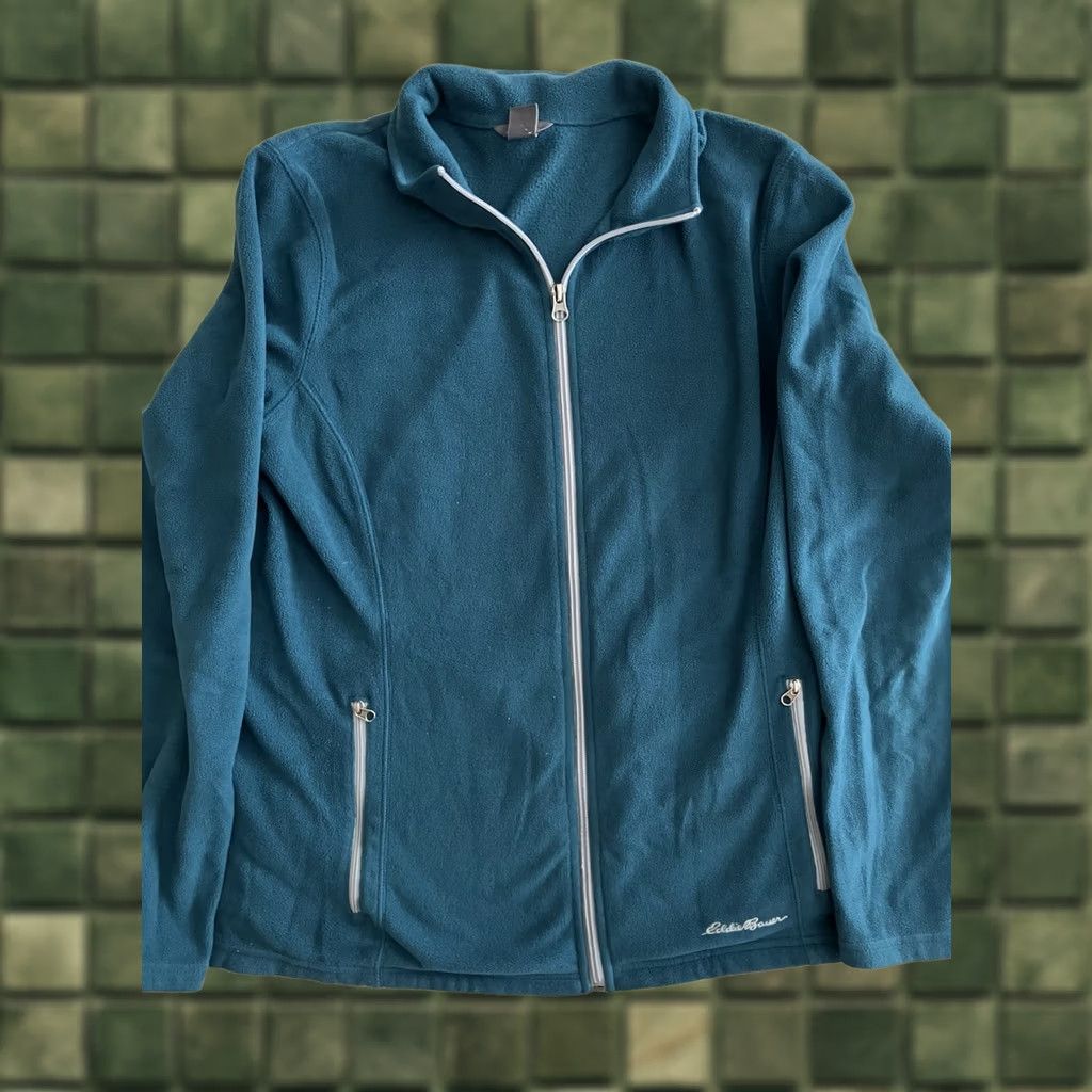 Eddie Bauer Eddie Bauer Sweater Womens M Teal Blue Fleece Full Zip Jacket Size M / US 6-8 / IT 42-44 - 1 Thumbnail