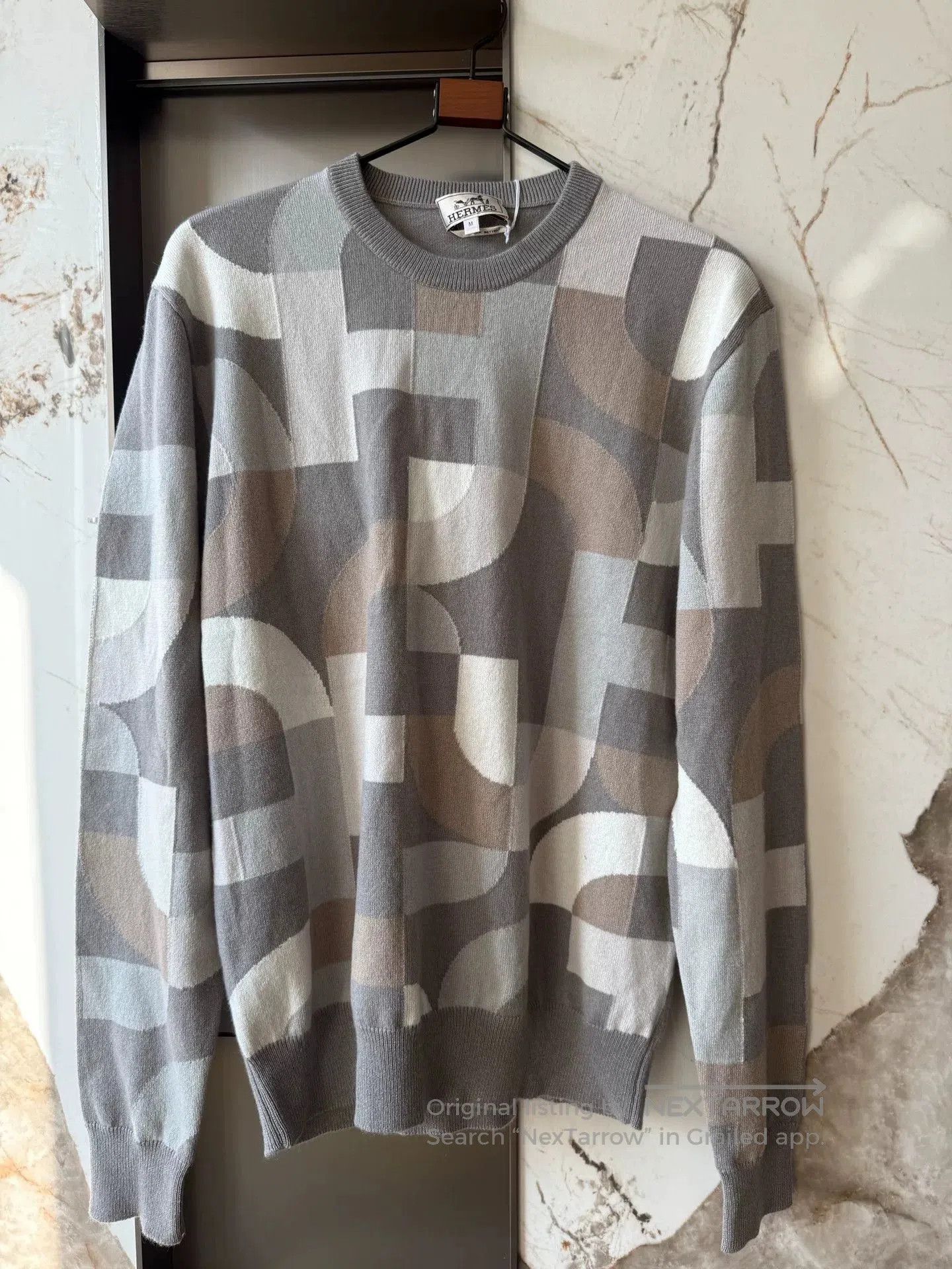 Hermes Hermes Men's Cashmere Sweater Irregular Pattern. Size US M / EU 48-50 / 2 - 1 Thumbnail