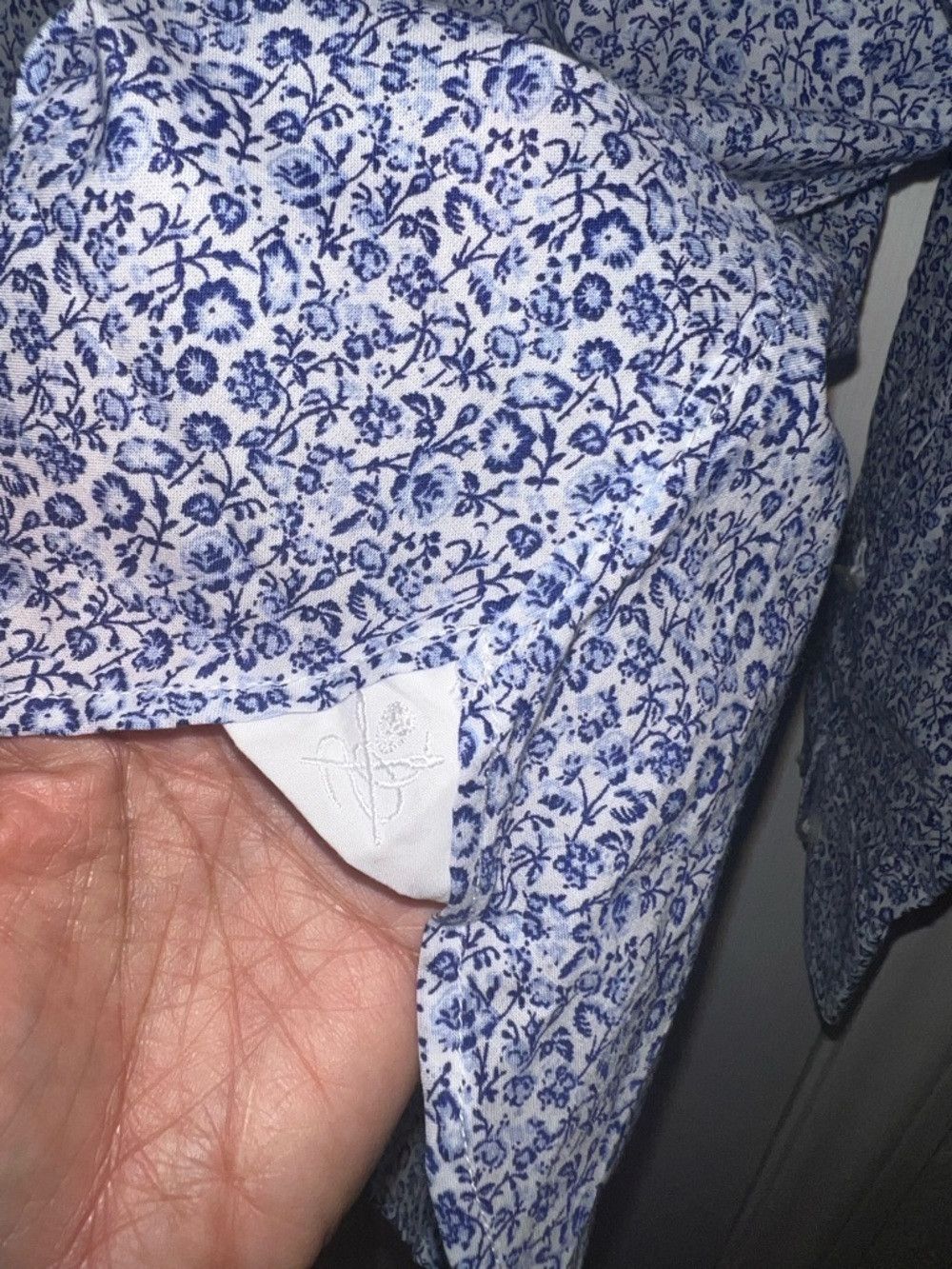 John Varvatos John Varvatos USA Slim Fit Floral Button Down Shirt Blue Wh Size US S / EU 44-46 / 1 - 7 Thumbnail